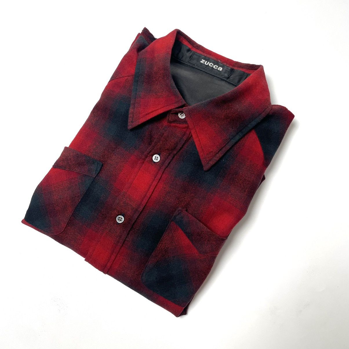 Zucca Issey Miyake Zucca Plaid Wool Flannel Shirt Size US S / EU 44-46 / 1 - 8 Thumbnail