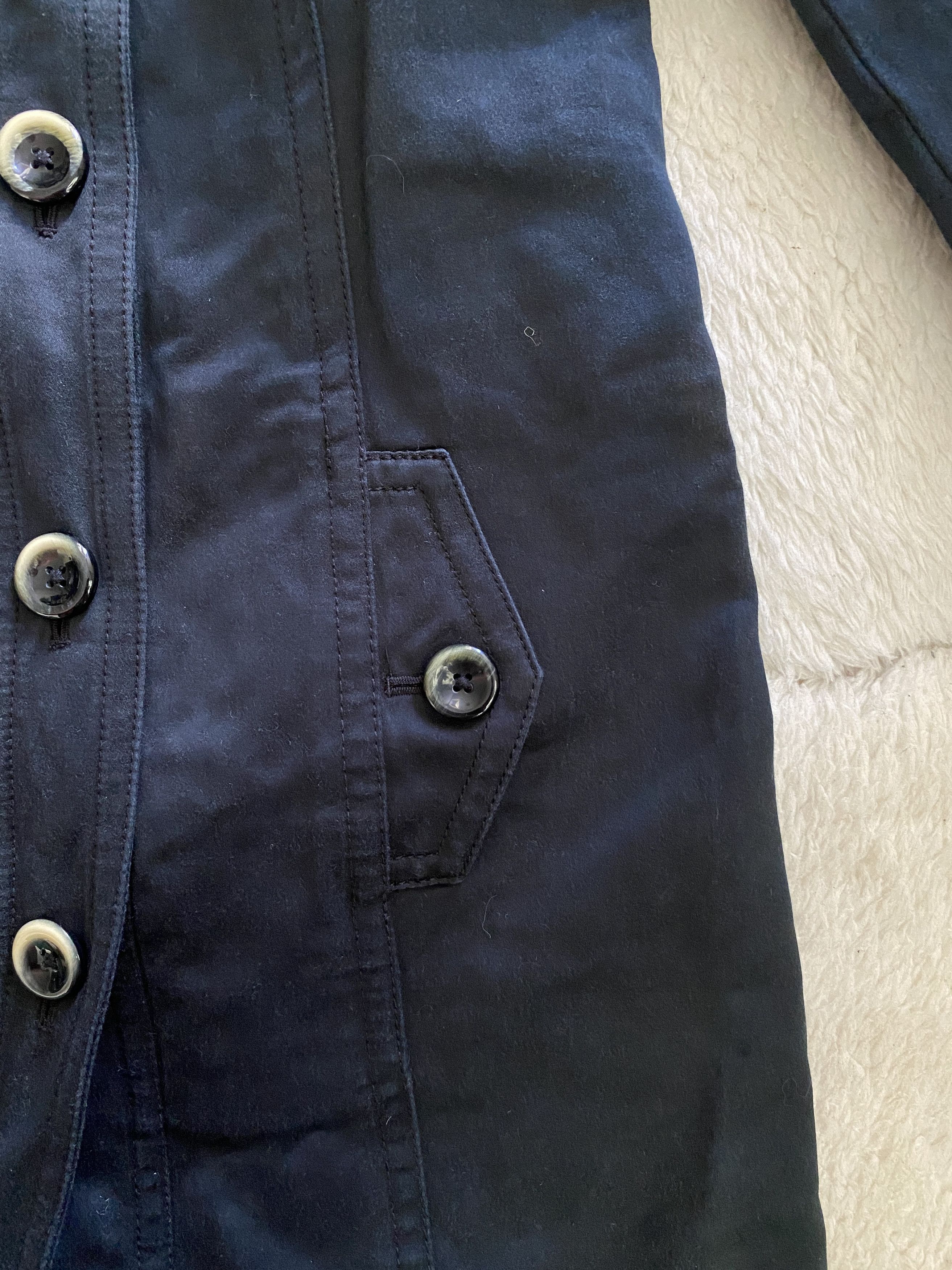 Banana Republic Banana Republic Black/Dark Navy Cotton Trench Coat – Size XS Size XS / US 0-2 / IT 36-38 - 6 Thumbnail