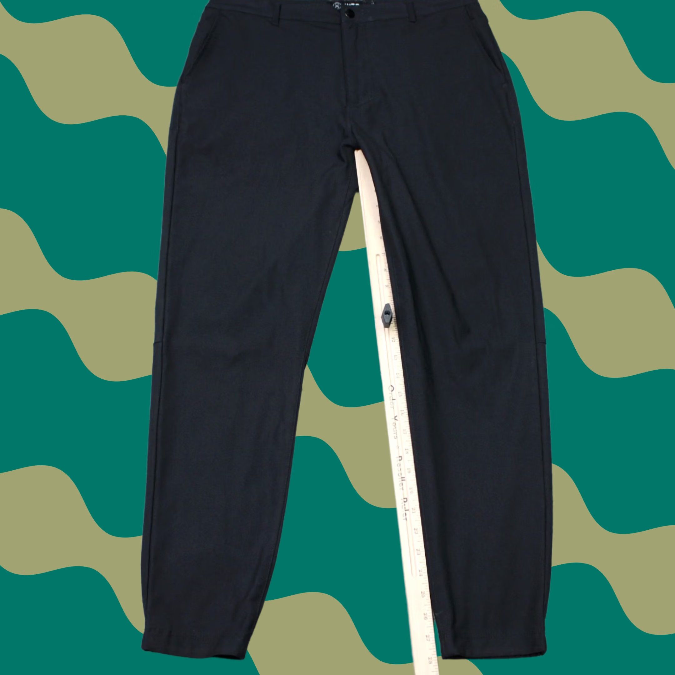UES Clothing Cuts Clothing Pants Mens XL 36x28 Black Jogger Versaknit 100% Polyester Pants Slashed Pocket Tapered Front Zip Button Classic Casual Size US 36 / EU 52 - 1 Thumbnail