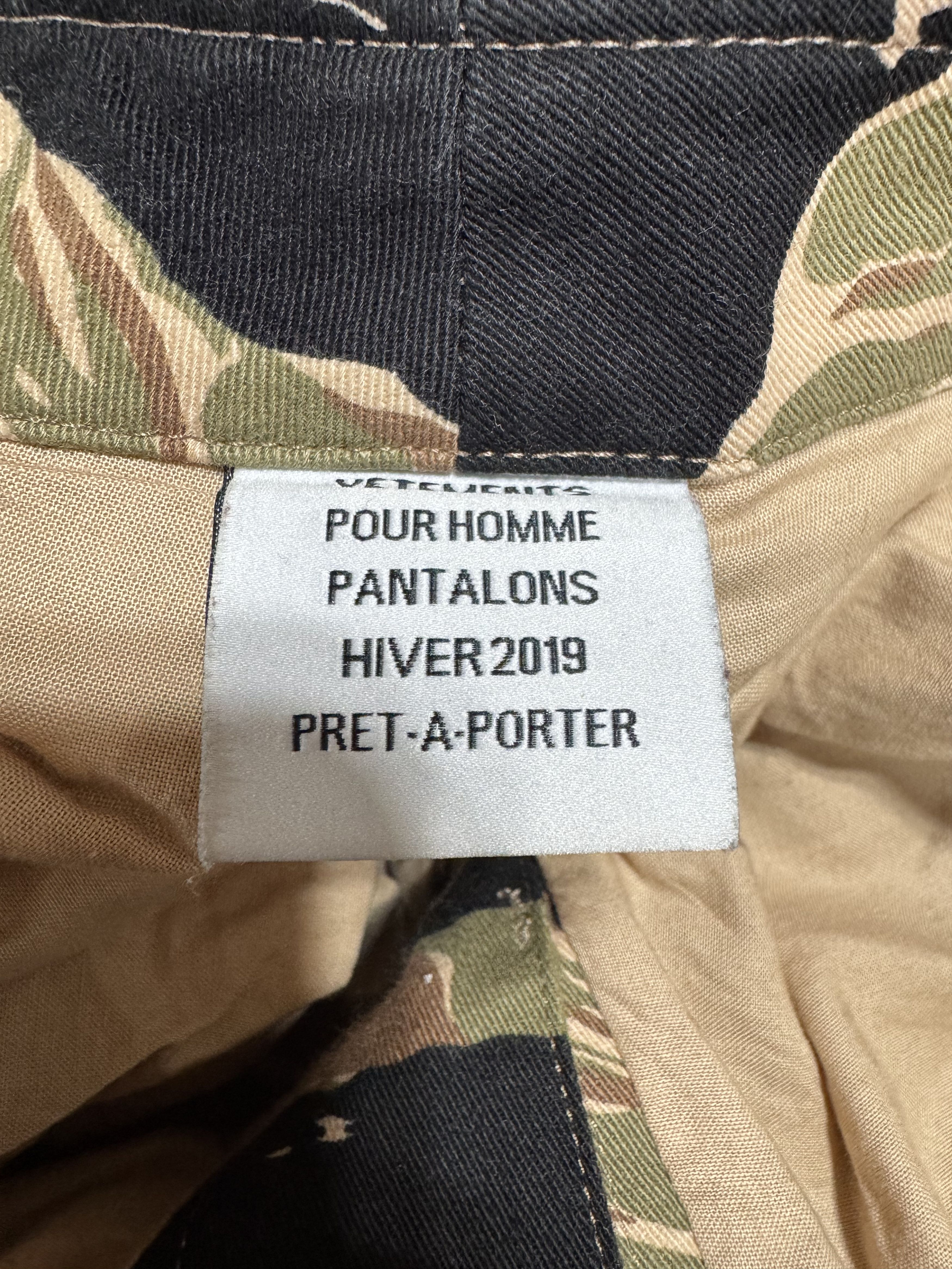 Vetements AW18 Runway Vetements Laser Cut Tiger Camo Cargo Pant Size US 34 / EU 50 - 13 Thumbnail
