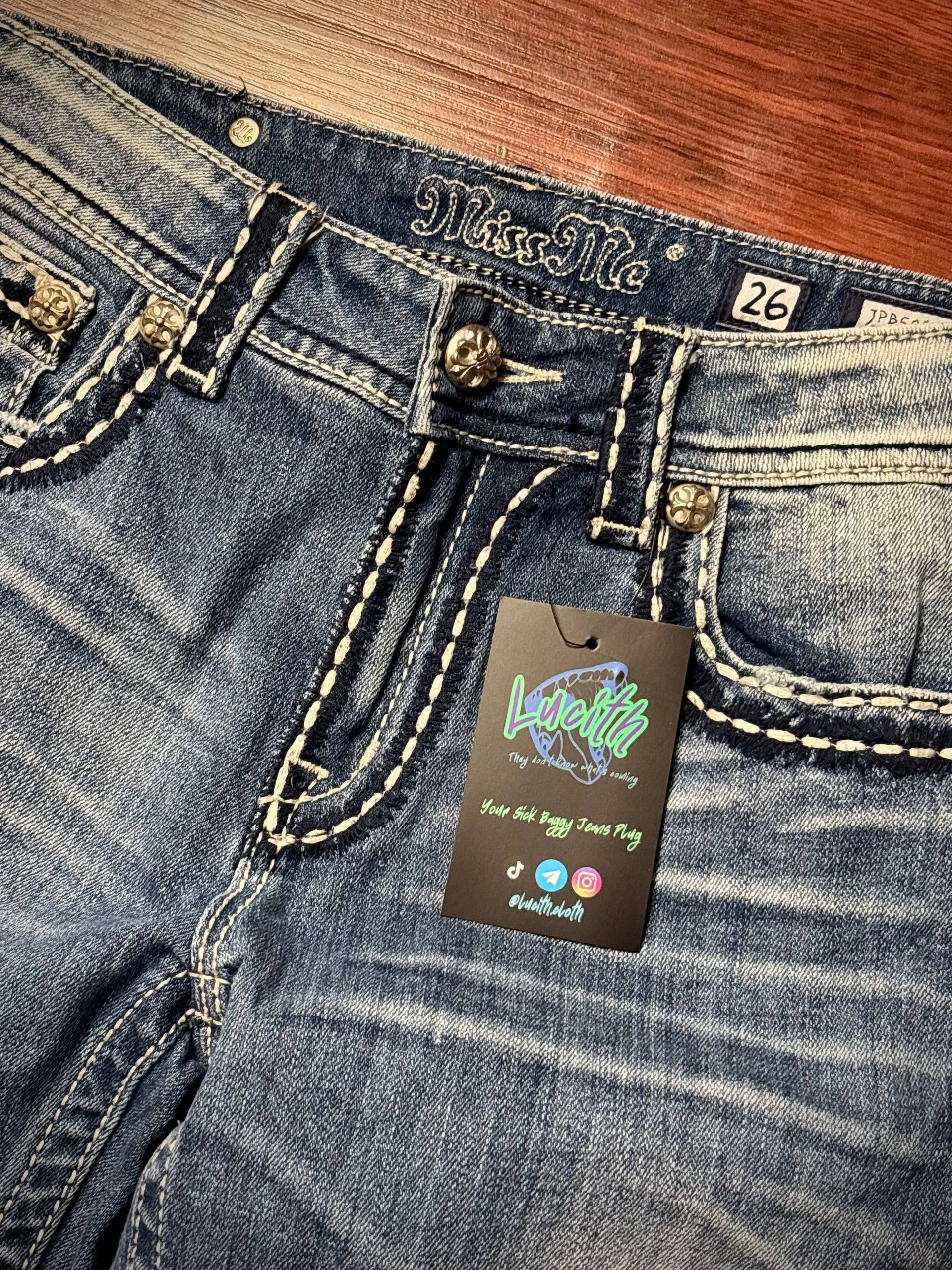 Miss Me Vintage Y2K Miss Me Heavy Stitch Denim Pants Washed Fade Size 32" / US 10 / IT 46 - 4 Thumbnail