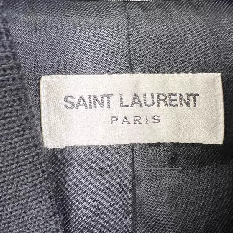 Saint Laurent Paris Saint Laurent Paris Black Leather Trimmed Striped Single-b Size US L / EU 52-54 / 3 - 4 Thumbnail