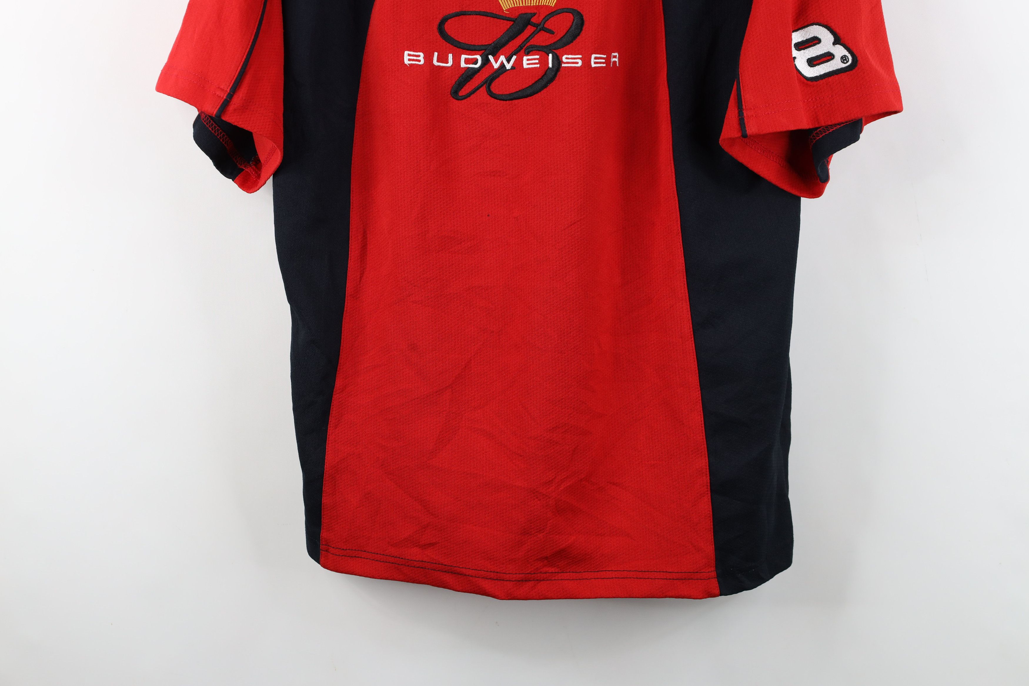 Vintage Vintage NASCAR Jr Budweiser Racing Jersey T-Shirt Red Size US L / EU 52-54 / 3 - 3 Thumbnail