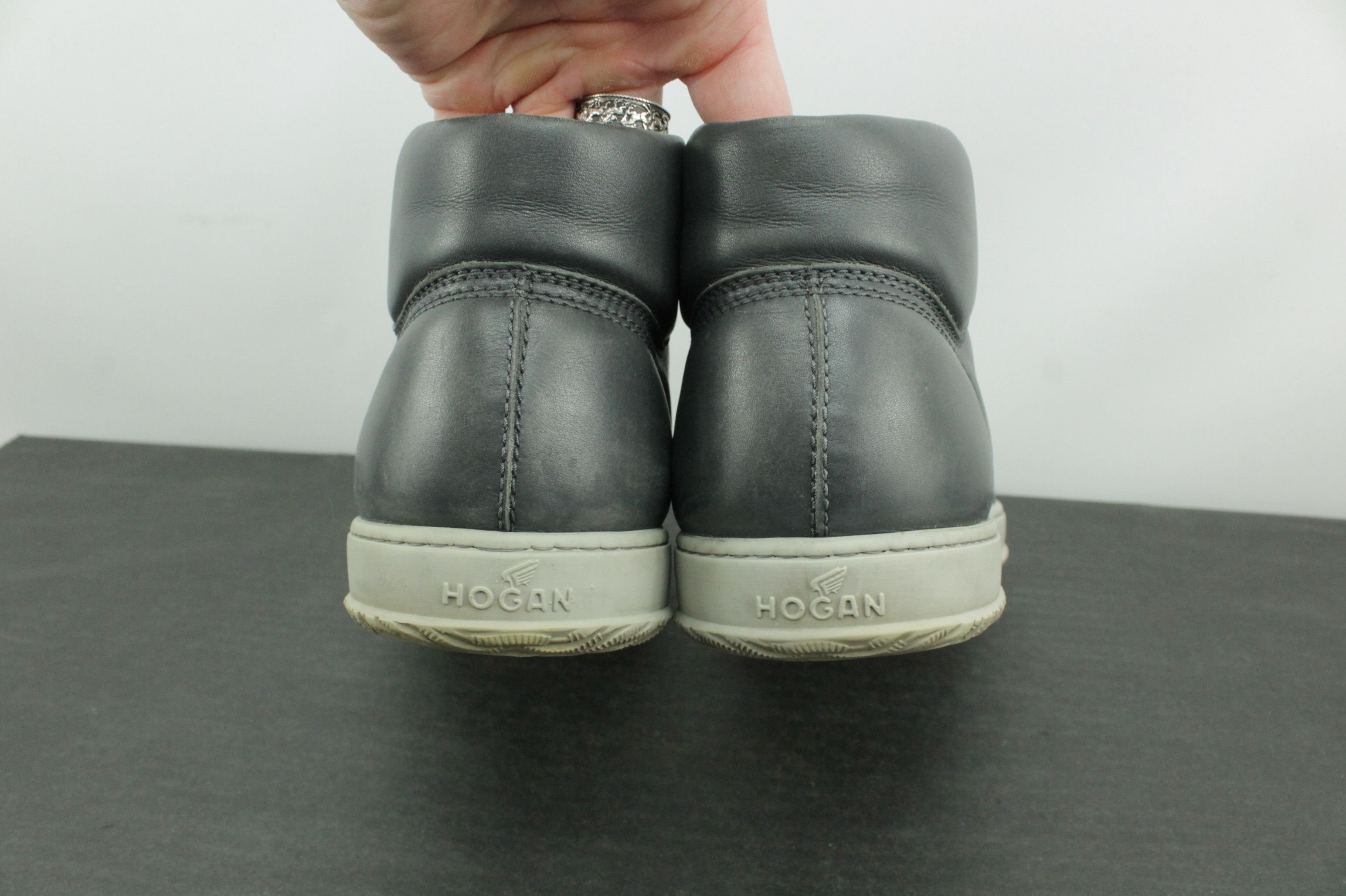 Hogan Hogan Hi-Top Gray Leather Sneakers Size US 10.5 / EU 43-44 - 5 Thumbnail