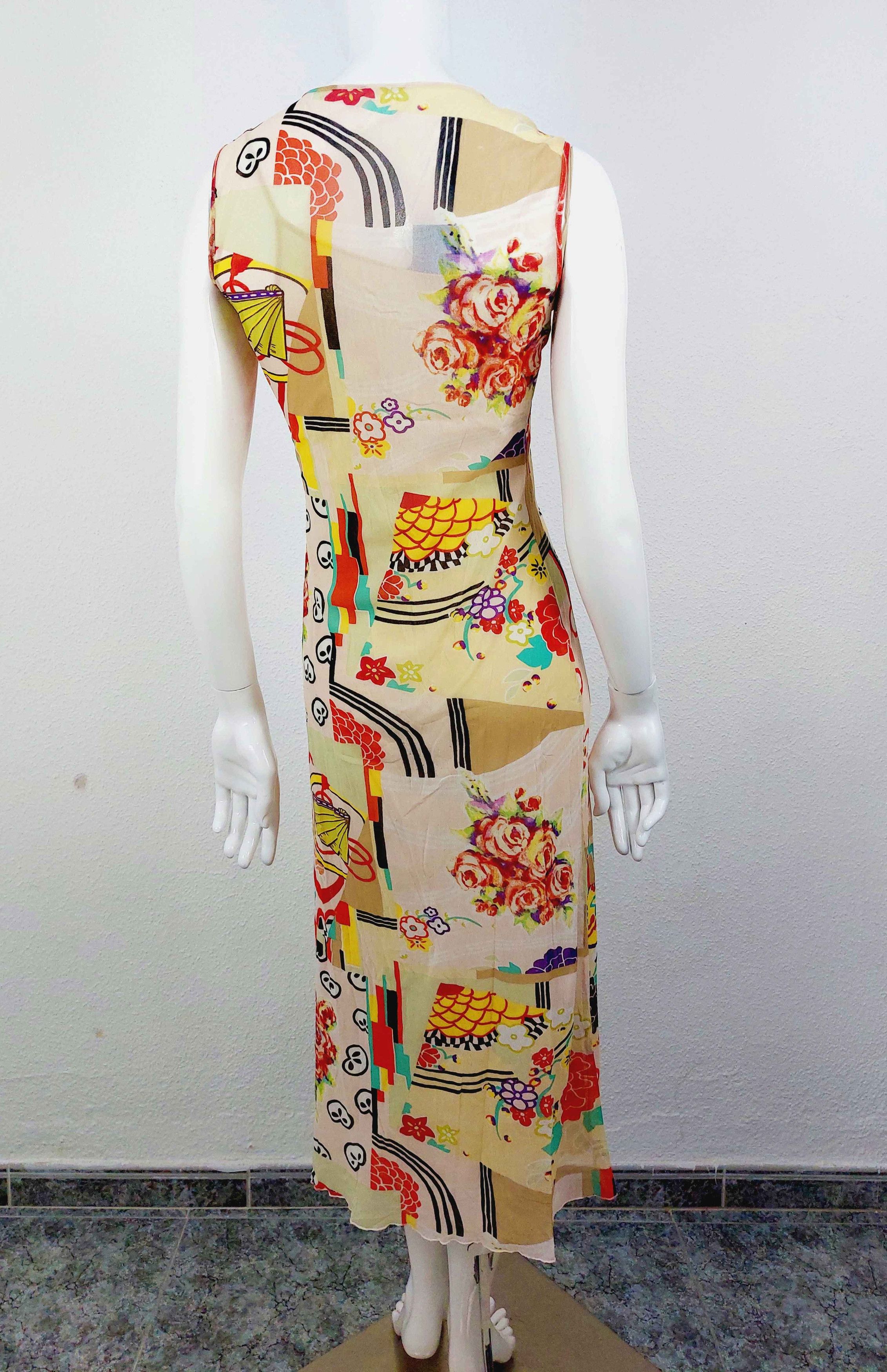 Kenzo Kenzo Rose Floral Fan Geisha Mesh Transparent Maxi Dress Size M / US 6-8 / IT 42-44 - 2 Thumbnail