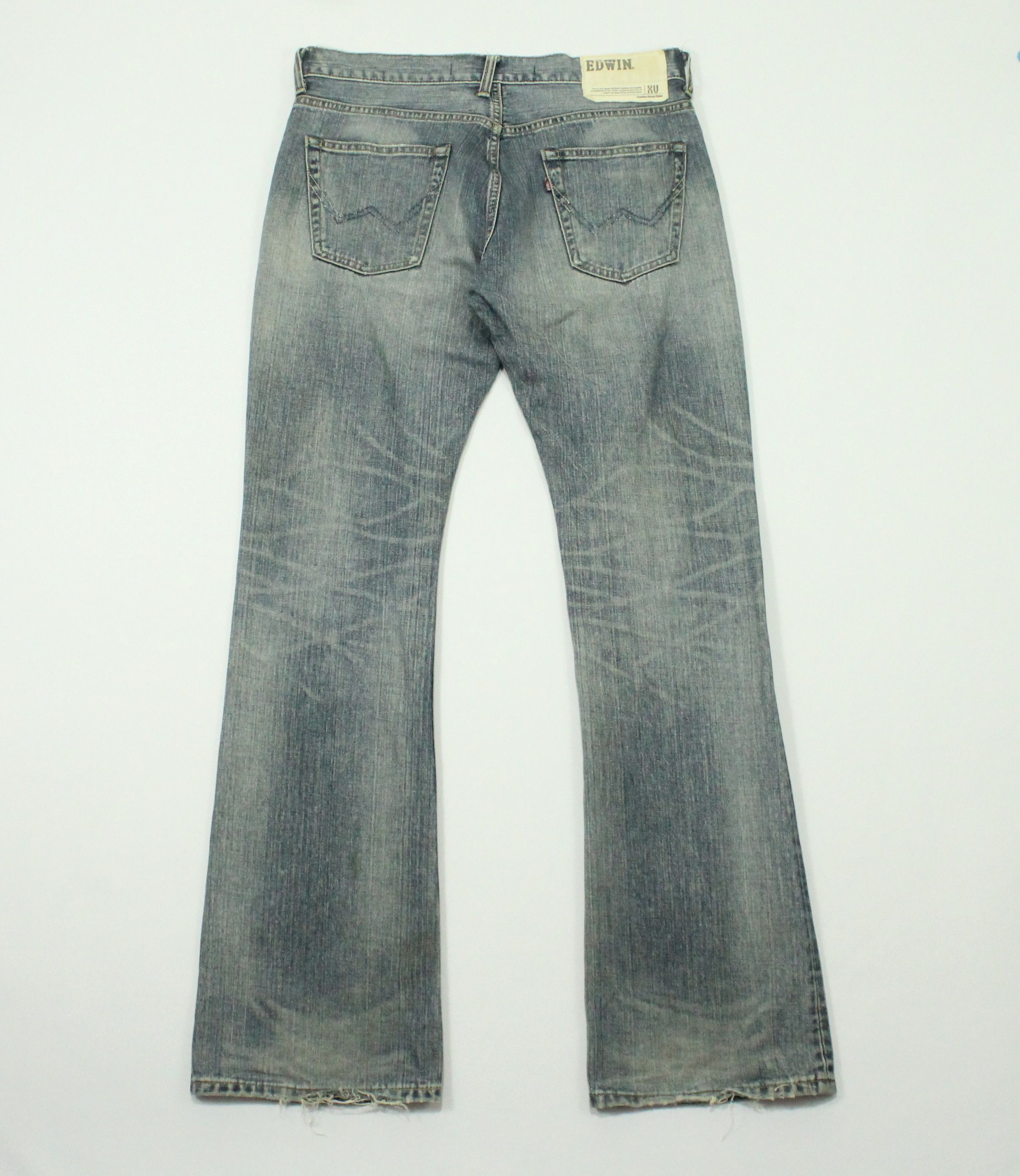 Vintage Flared EDWIN Denim Distressed bootcut bellbottom Size US 31 - 2 Thumbnail