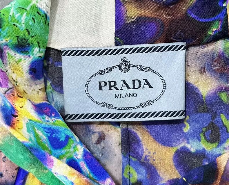 Prada Prada Floral dress in cold tones 2502-Nextarrow Size XS / US 0-2 / IT 36-38 - 4 Thumbnail