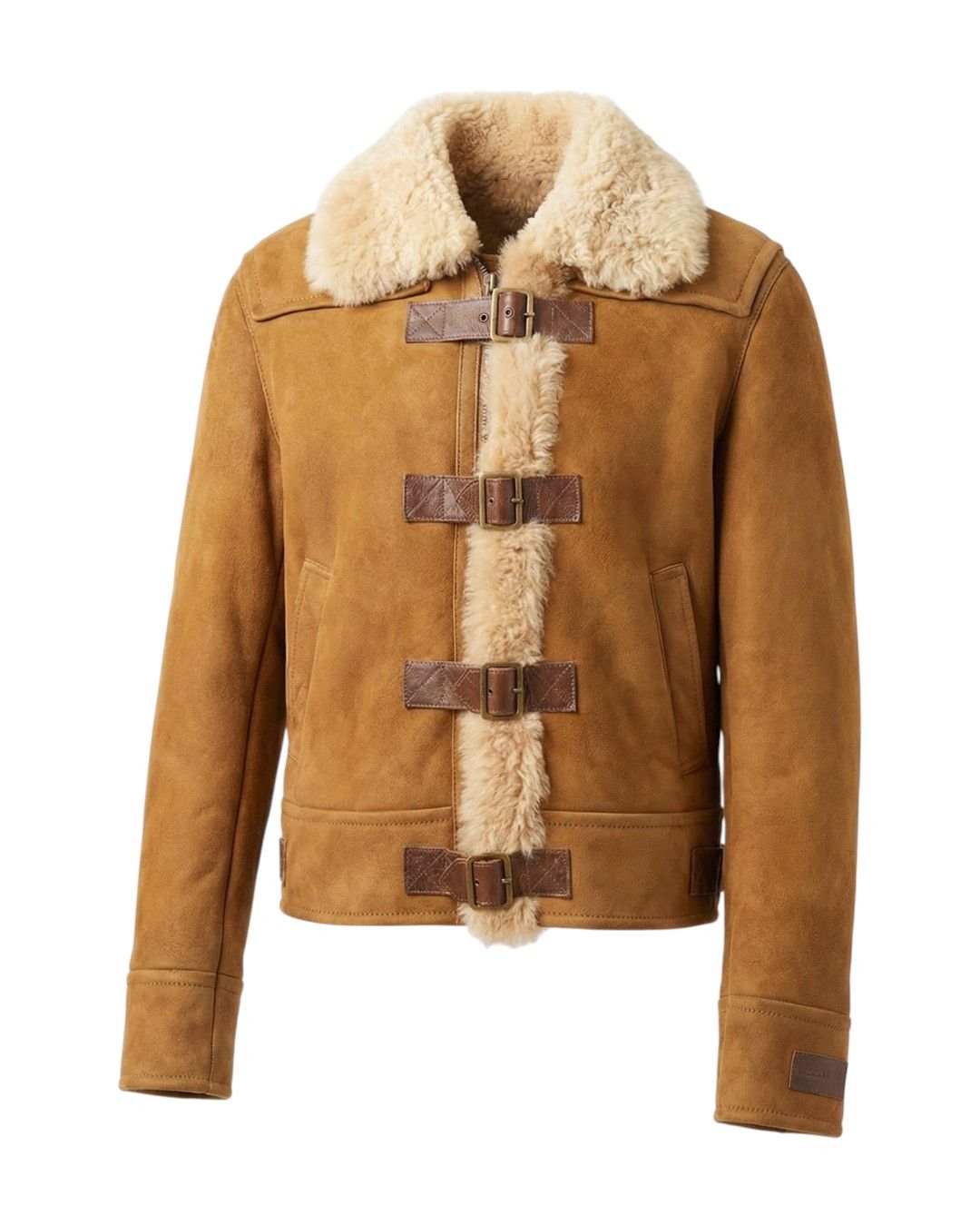 Dsquared2 GOAT FUR SHEARLING SUEDE BOMBER JACKET Size US L / EU 52-54 / 3 - 1 Thumbnail