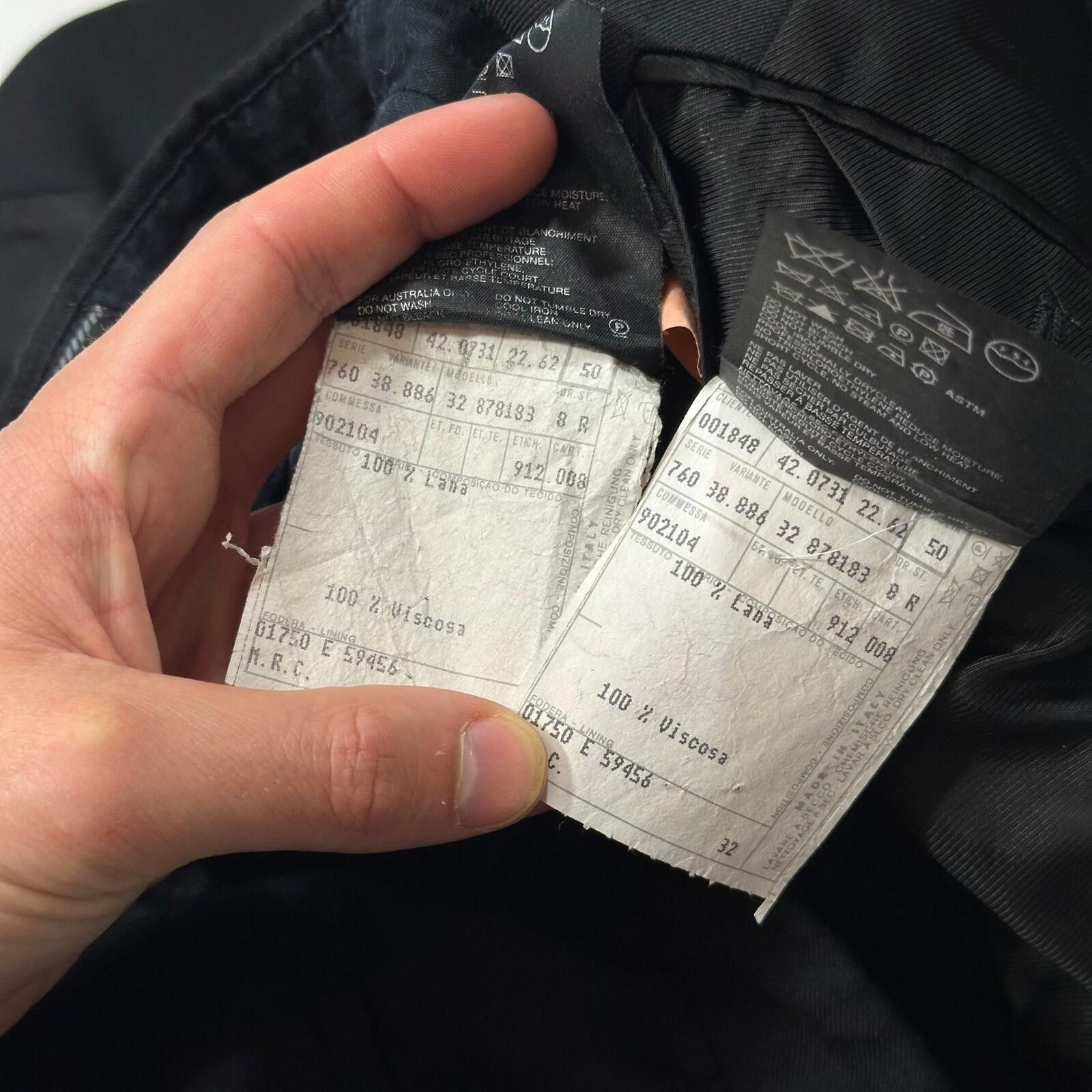 Prada Prada 00’s Virgin Wool Black Suit Blazer + Trousers - M/L Size 50R - 12 Thumbnail