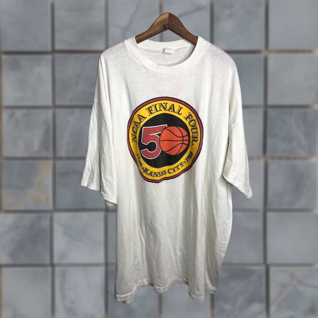 NCAA VINTAGE Final Four Kansas City 1988 Shirt One Size White Sleep Shirt Size US XL / EU 56 / 4 - 1 Thumbnail