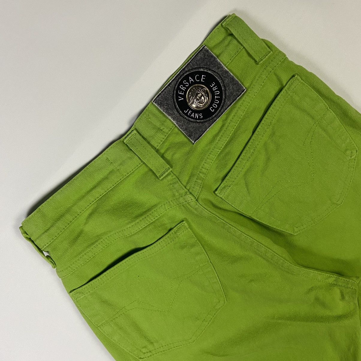 Versace Jeans Couture 2000s RARE Versace Jeans Couture Neon Green Luxury Pants Size 26" / US 2 / IT 38 - 8 Thumbnail