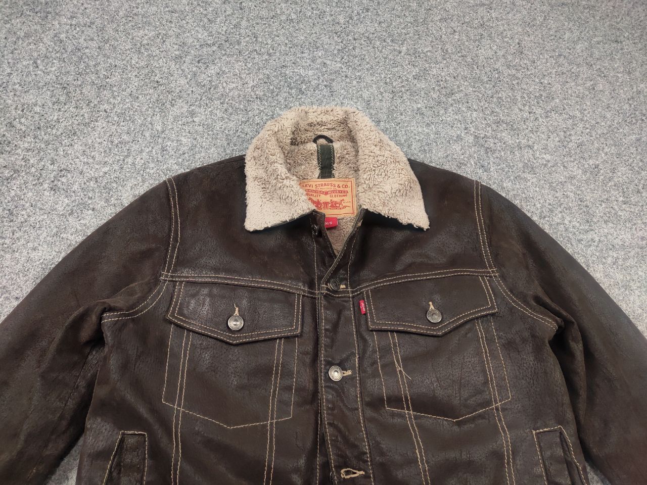 Levi's Vintage 90's Levi's Faux Suede Leather Trucker Jacket USA Size US S / EU 44-46 / 1 - 3 Thumbnail