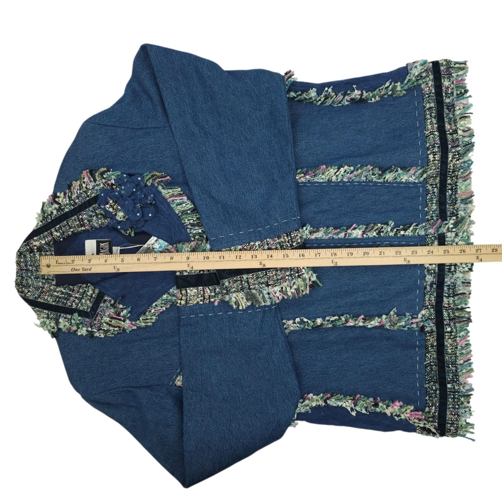 Other Yak Magik Jacket XL Denim Funky Boho Fringe Art to Wear Size XL / US 12-14 / IT 48-50 - 6 Thumbnail