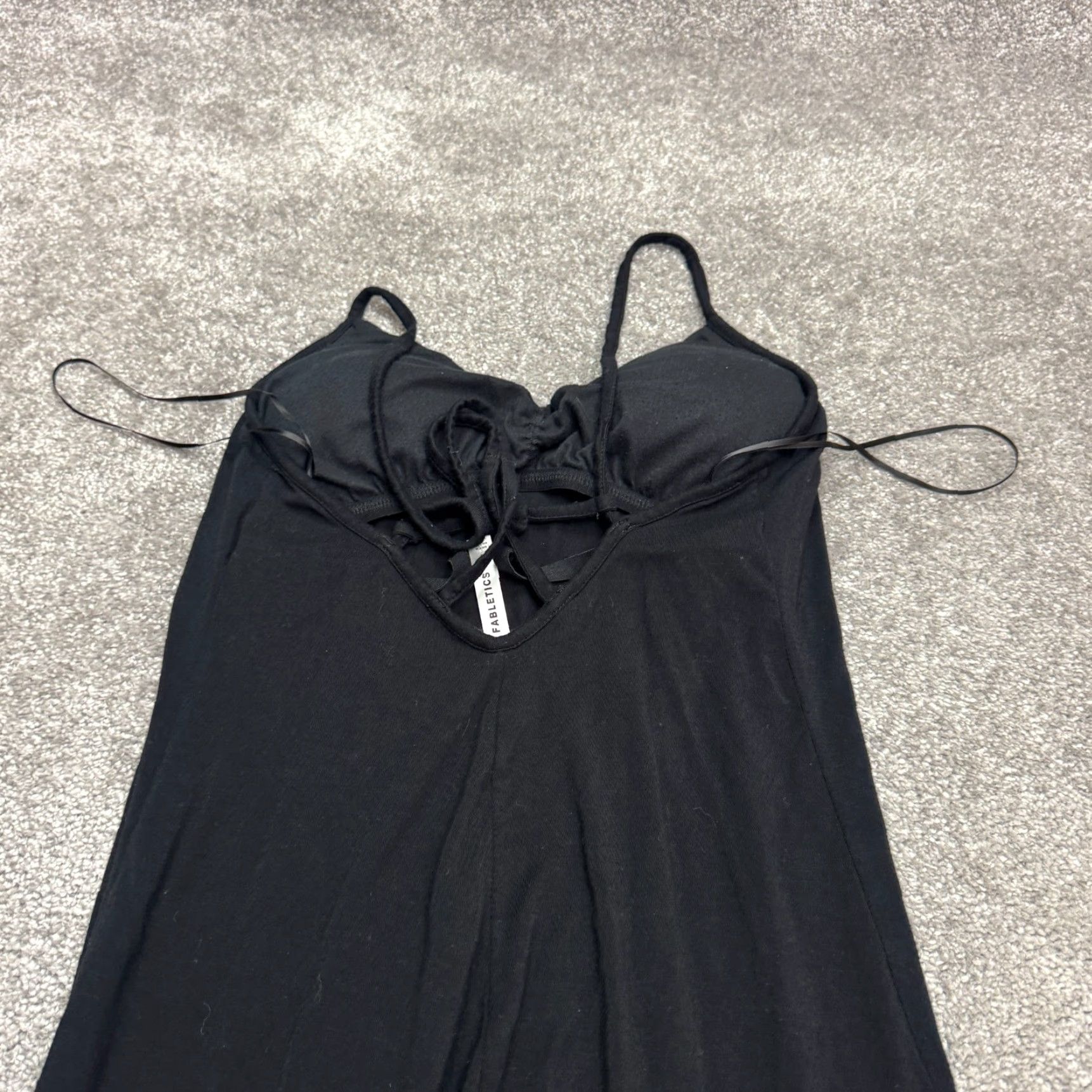 Fabletics Fabletics Maxi Dress Womens Small Black Strappy Backless Stretch V-Neck Sleeveless Solid Knit Size S / US 4 / IT 40 - 4 Thumbnail
