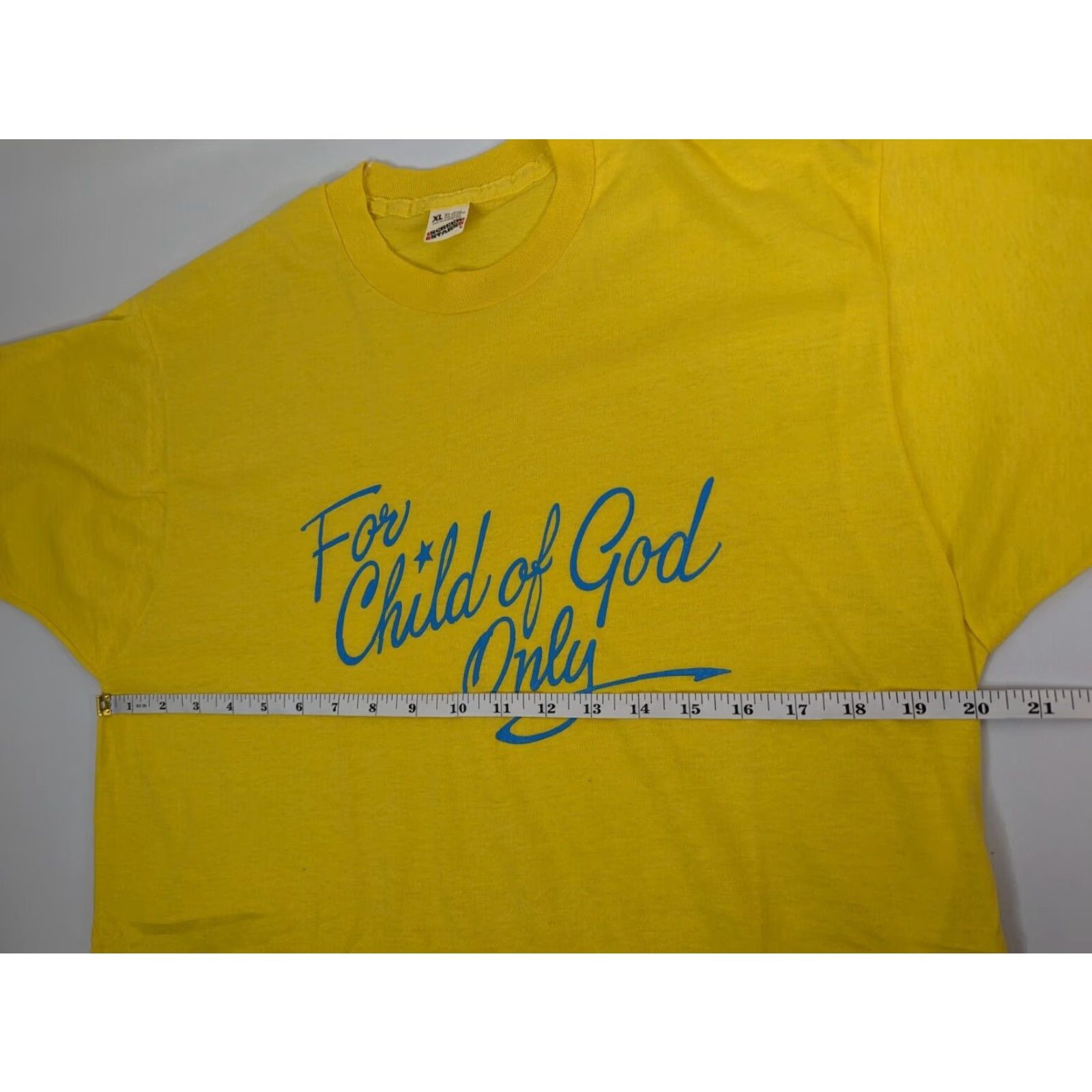 Vintage VINTAGE Screen Stars Shirt Child of God Only 80s/90s Biker Grunge Music Sports Yellow XL Mens Size US XL / EU 56 / 4 - 6 Thumbnail