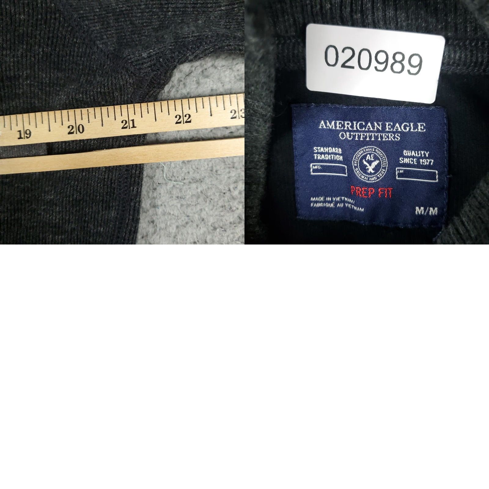 American Eagle Outfitters American Eagle Pullover Sweater Mens Medium Gray 1/4 Zip Mock Neck Cotton Size US M / EU 48-50 / 2 - 8 Thumbnail