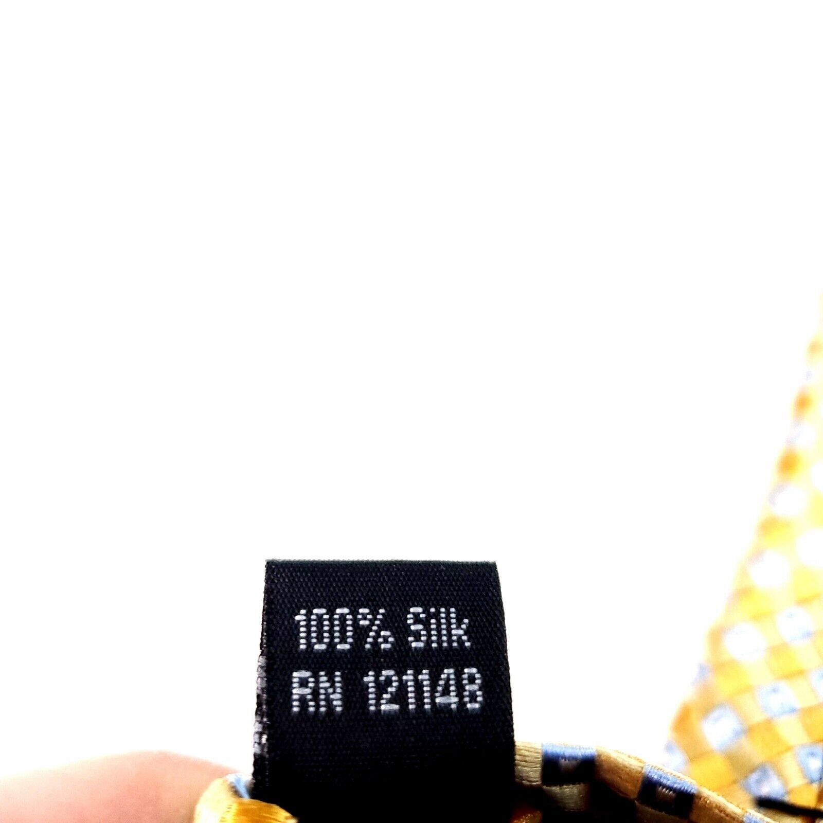 Michael Kors Michael Kors Silk Tie Yellow Woven Blue Check Size ONE SIZE - 5 Thumbnail