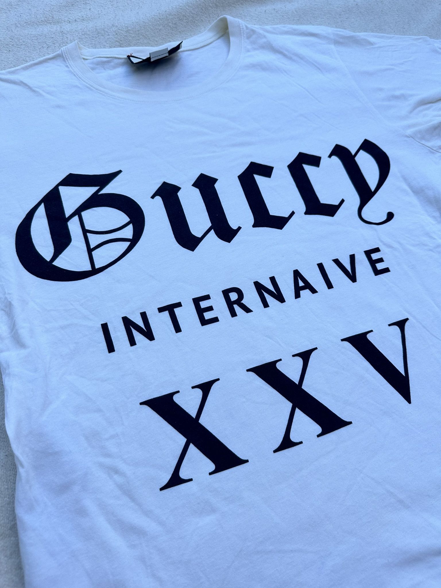 Gucci Gucci T-Shirt Guccy Internaive XXV Logo Ivory Size M / US 6-8 / IT 42-44 - 3 Thumbnail