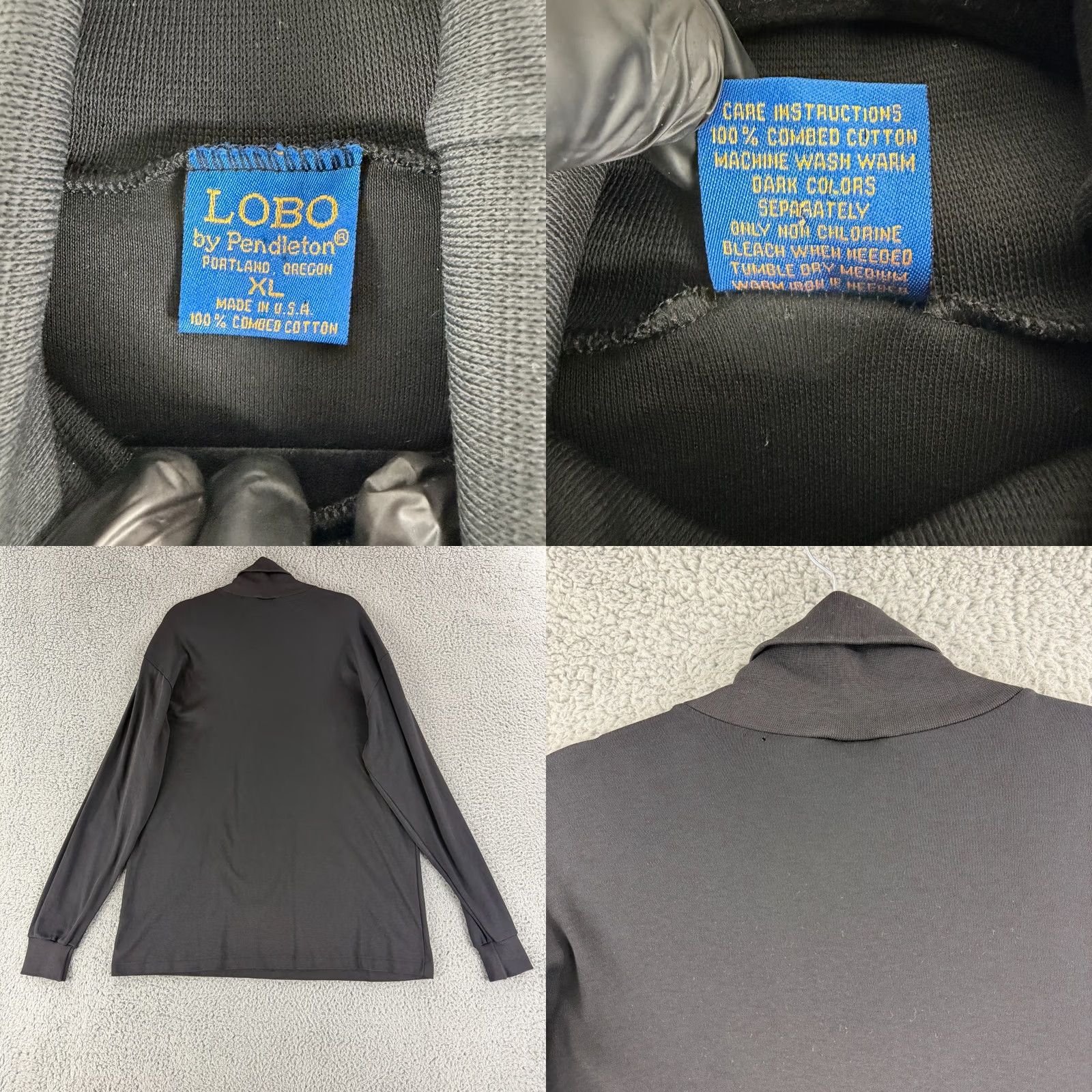 Pendleton VINTAGE Pendleton Lobo Turtleneck Shirt Mens XL Black Long Sleeve USA Size US XL / EU 56 / 4 - 8 Thumbnail