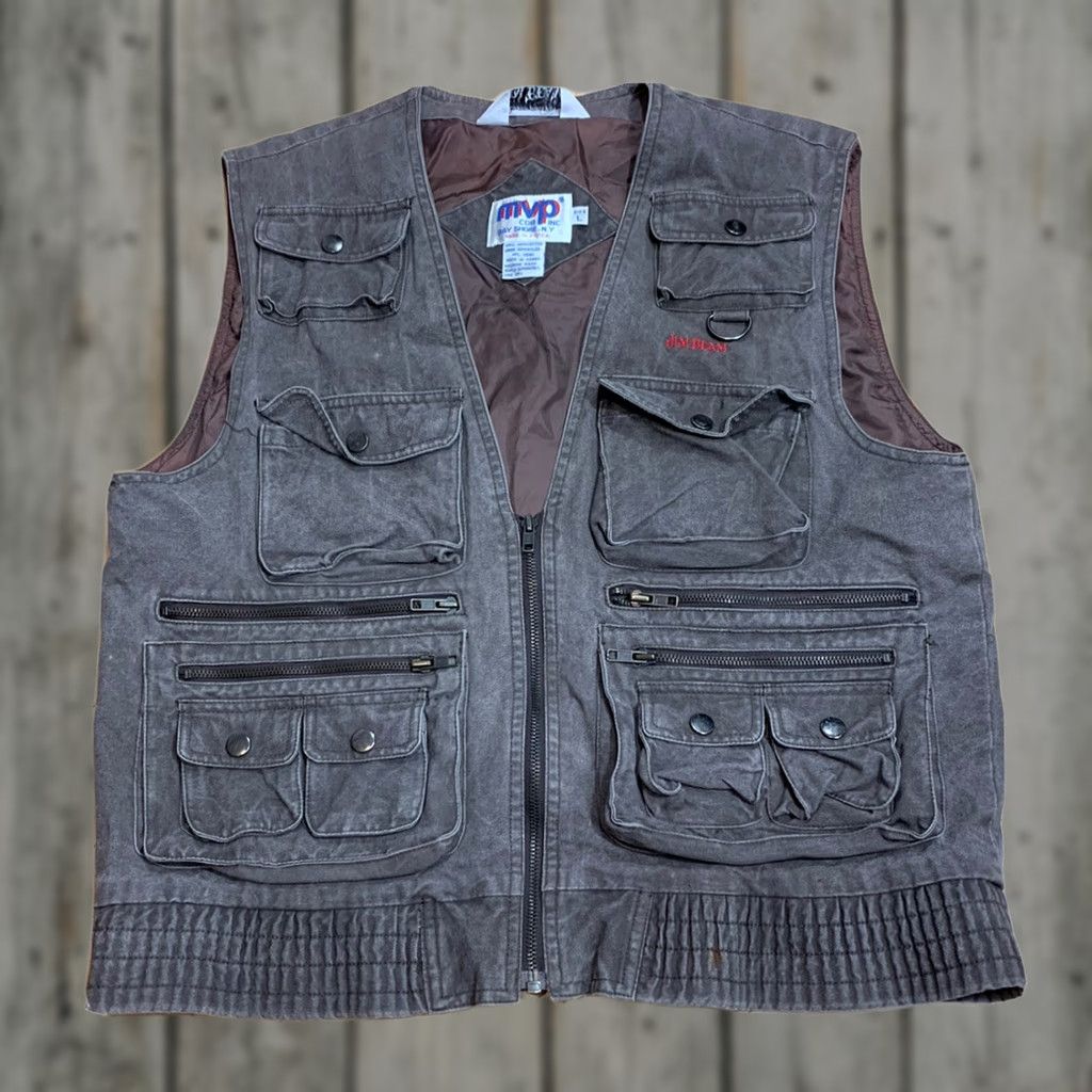Vintage VINTAGE JIM BEAM MVP Mens Brown Cargo Vest Large Size US L / EU 52-54 / 3 - 1 Thumbnail