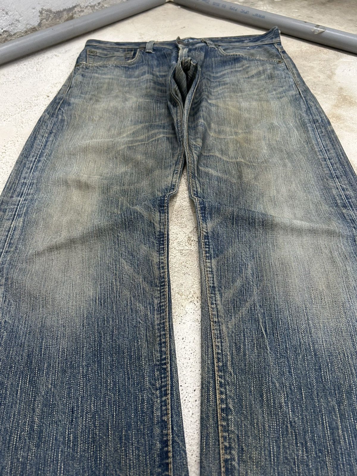 Edwin Vintage Edwin 503 Blue Trip Mud Washed Distressed Size US 33 - 5 Thumbnail