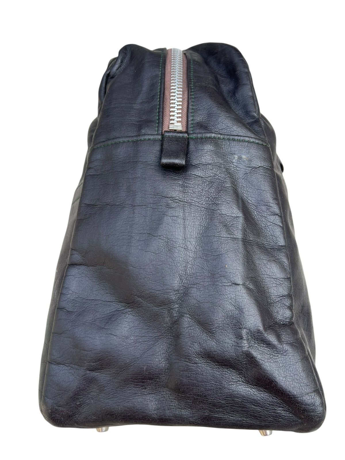 Leather RARE!! Vintage 40s HONOUR Japan Patina Black Leather Bag Size ONE SIZE - 11 Thumbnail