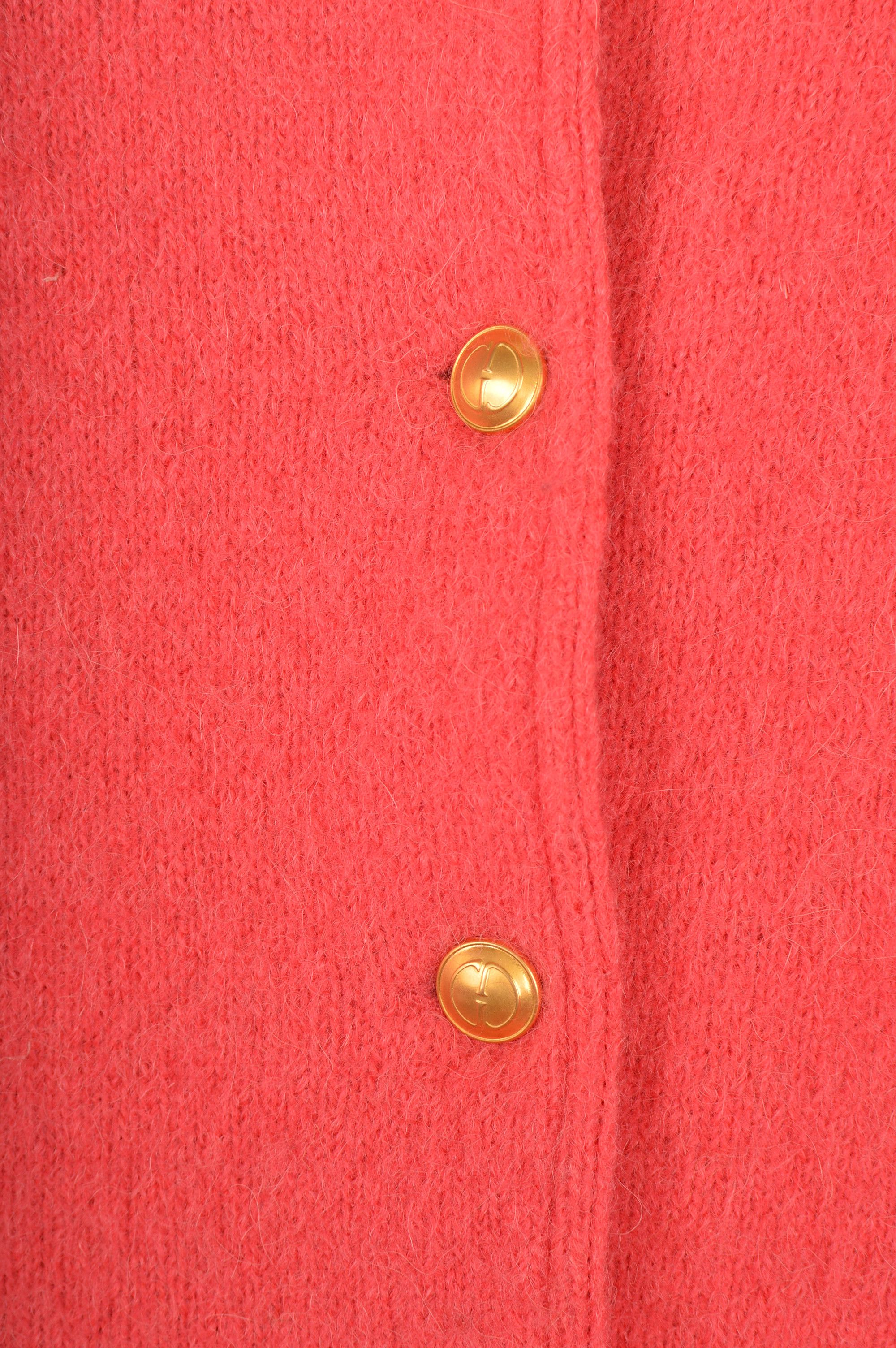 Gucci × Vintage Gucci Tom Ford Era Vintage W's Pink Alpaca Wool Cardigan Size L / US 10 / IT 46 - 4 Thumbnail