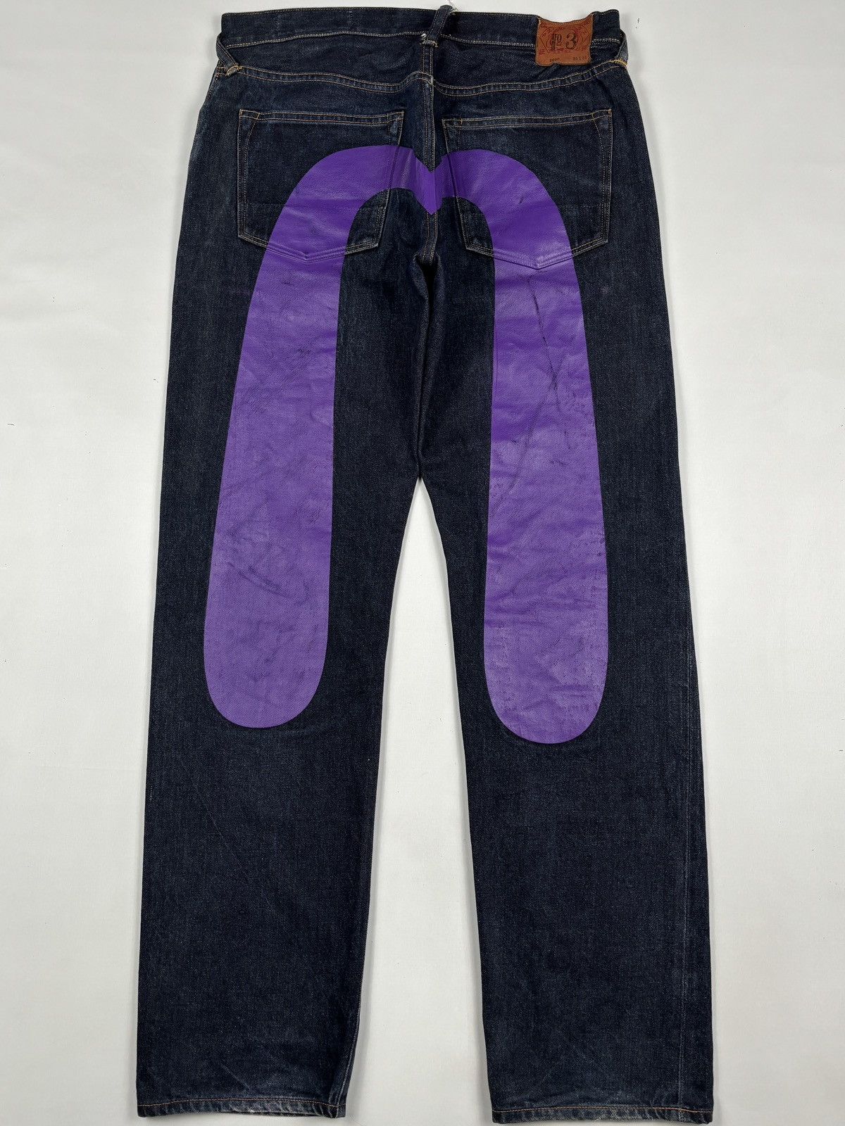 Lot. 2000 Purple Daicock Print Selvedge Jeans
