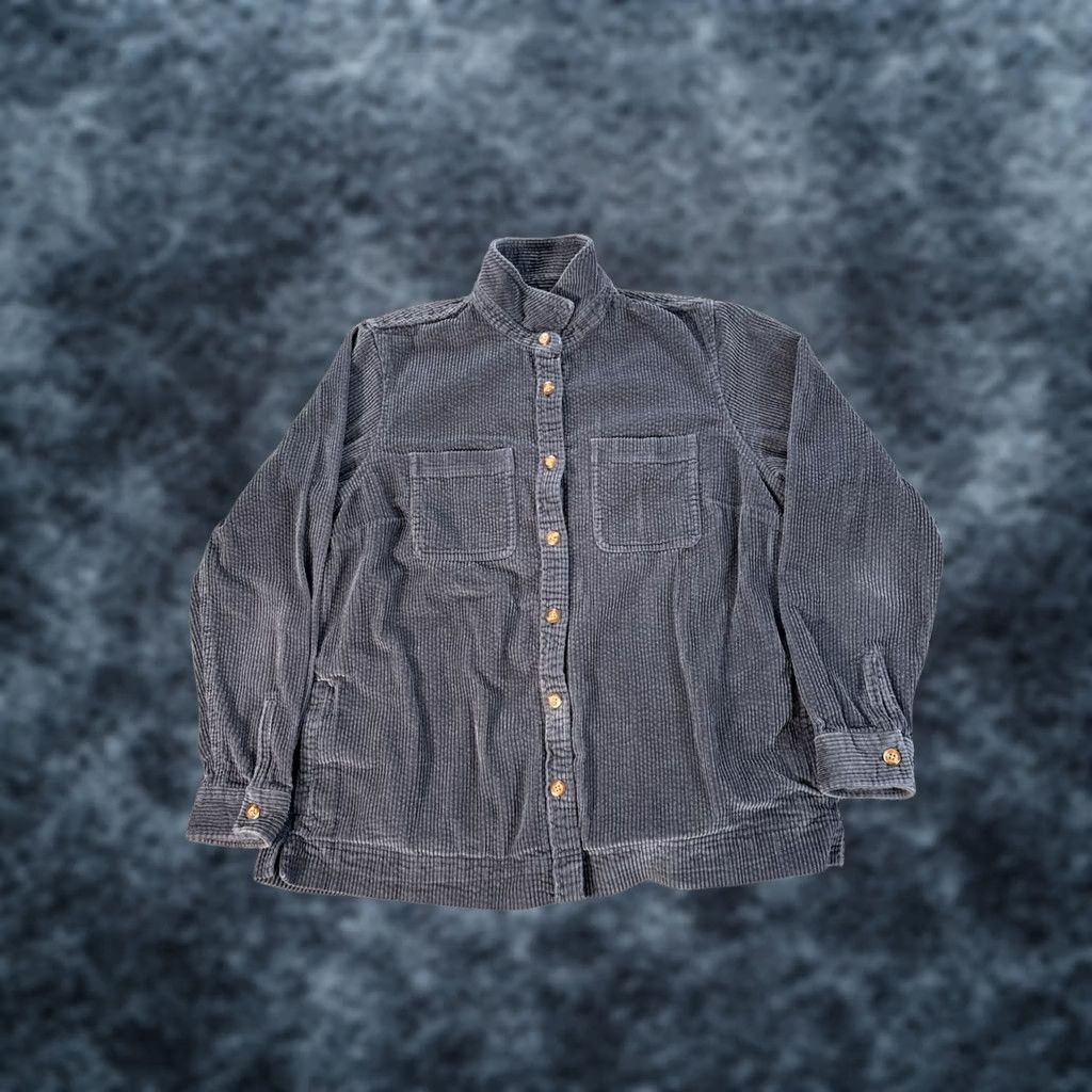Vintage VINTAGE LL Bean Shirt Women L Shacket Navy Blue Wide Whale Corduroy Cotton Button Up Size L / US 10 / IT 46 - 1 Thumbnail