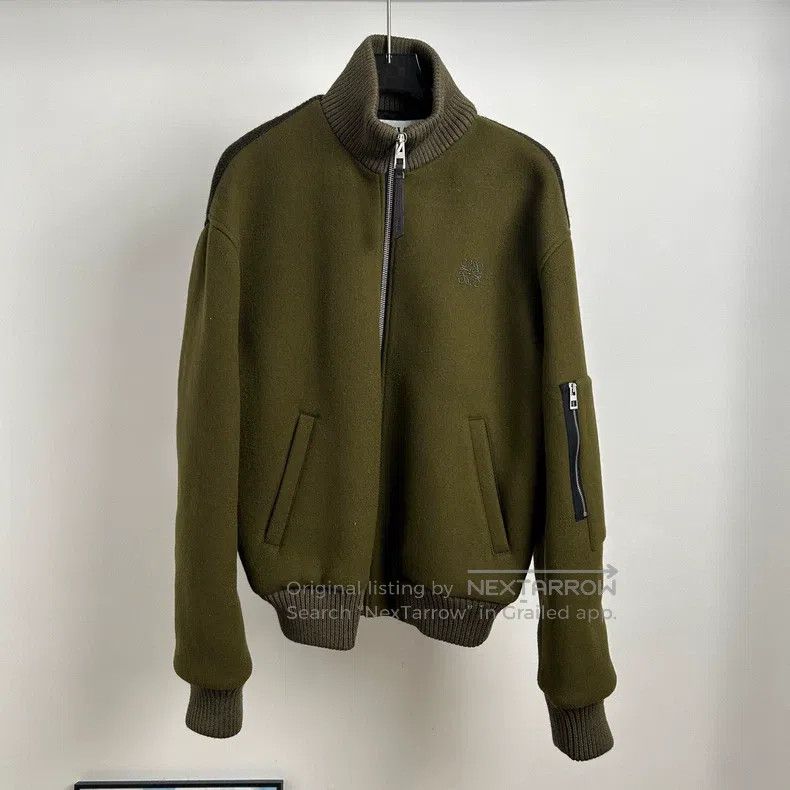 Loewe Loewe Olive Green Collar Cashmere Jacket Size US S / EU 44-46 / 1 - 1 Thumbnail