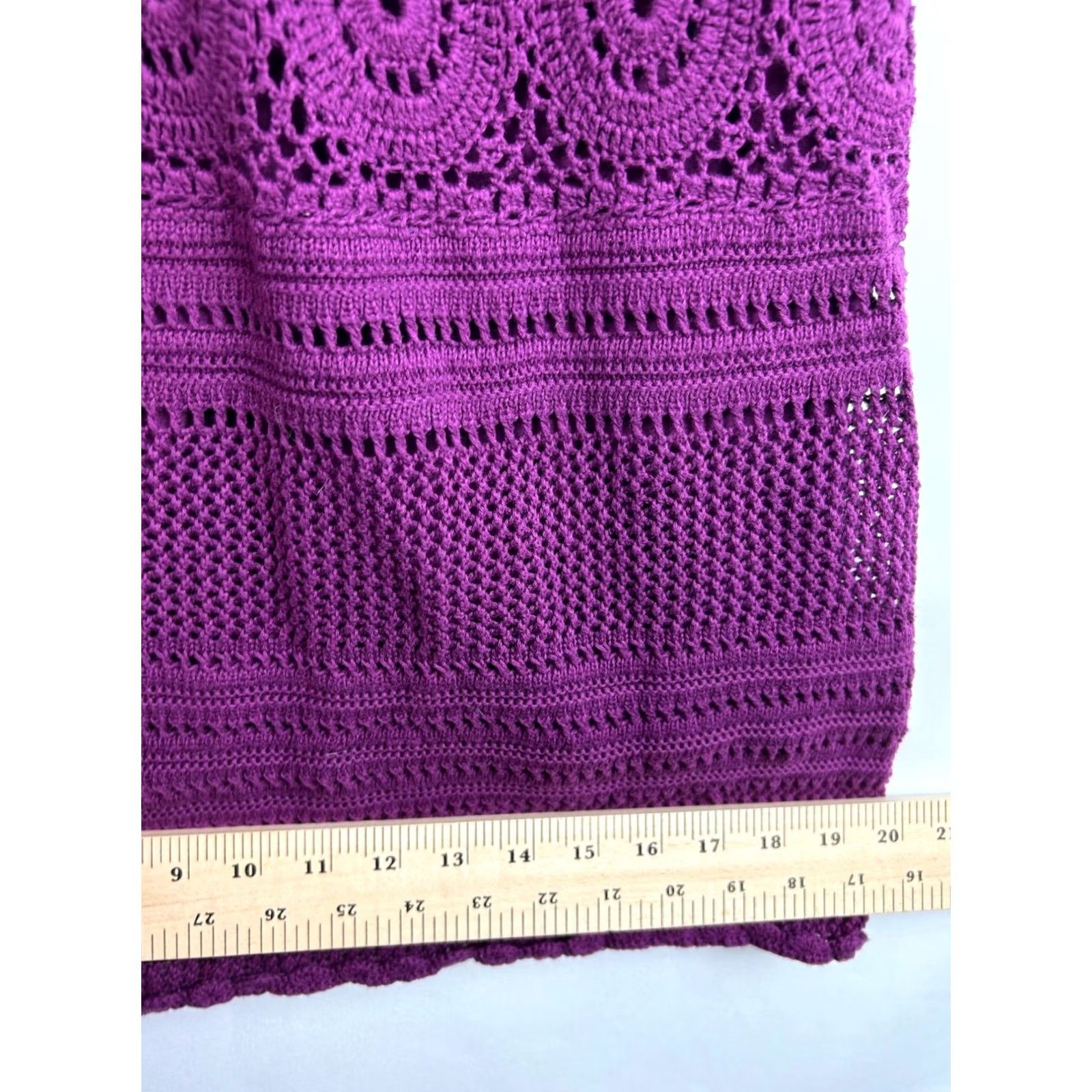 Athleta Dress Women\'s S Purple Cotton Blend Knit Crochet Sleeveless Midi Casual Tank Dress