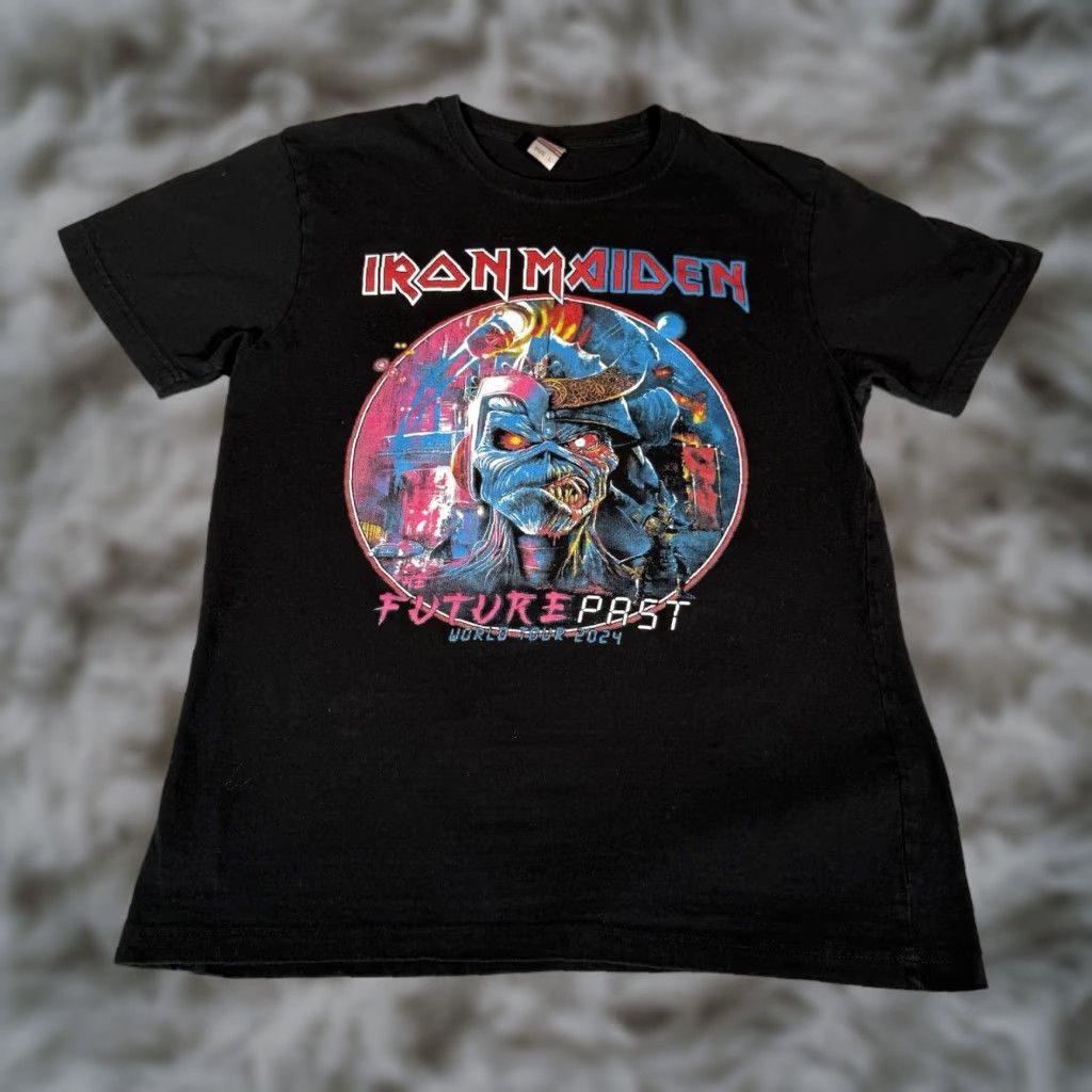 Vintage VINTAGE Iron Maiden Future Past World Tour T Shirt Mens L Black Double-Sided Graphic Print 90s Concert Mens Size US M / EU 48-50 / 2 - 1 Thumbnail