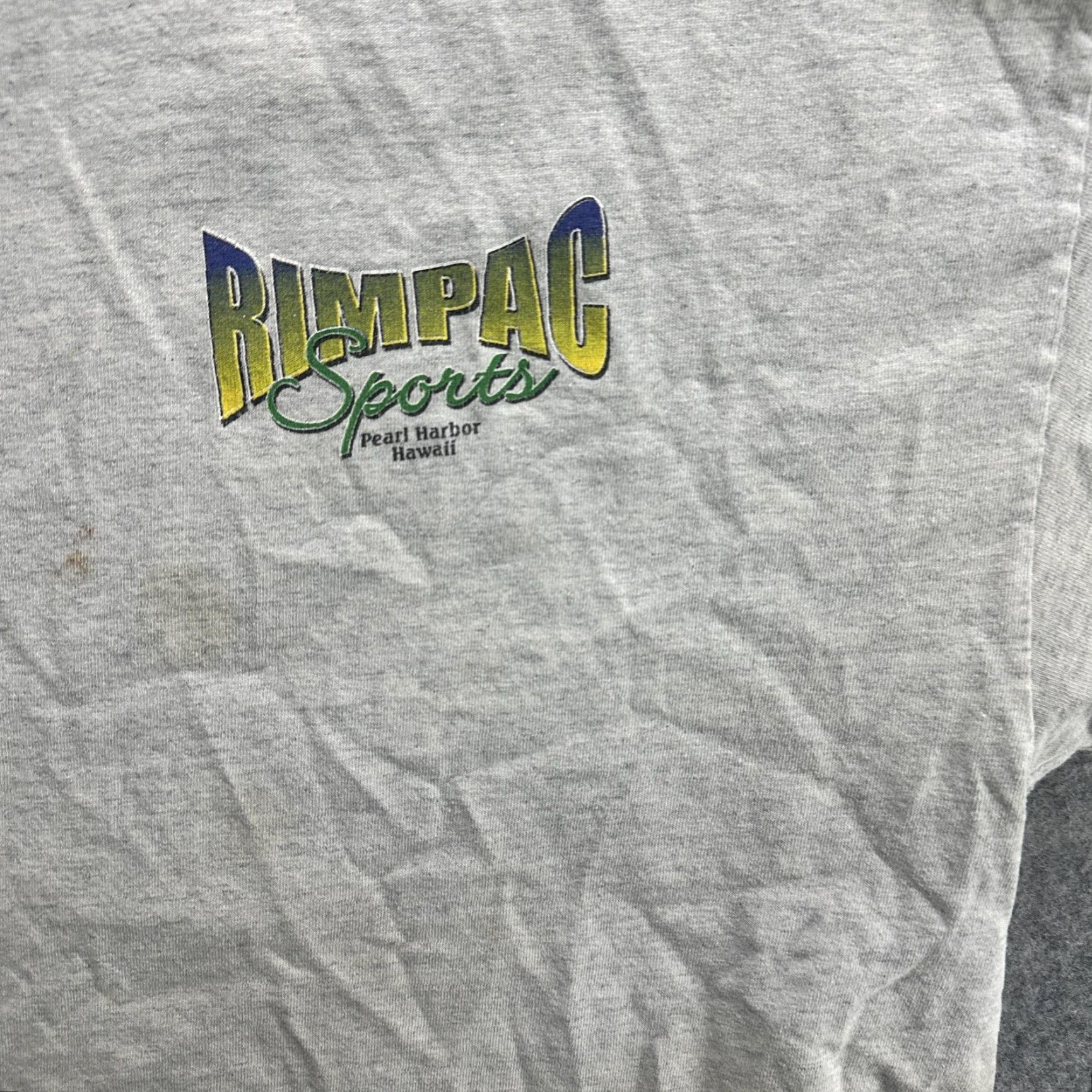Vintage VINTAGE Alstyle RIMPAC Sports T-Shirt Mens XL Gray 2000s Pearl Harbor Hawaii Navy MWR Size US XL / EU 56 / 4 - 5 Thumbnail