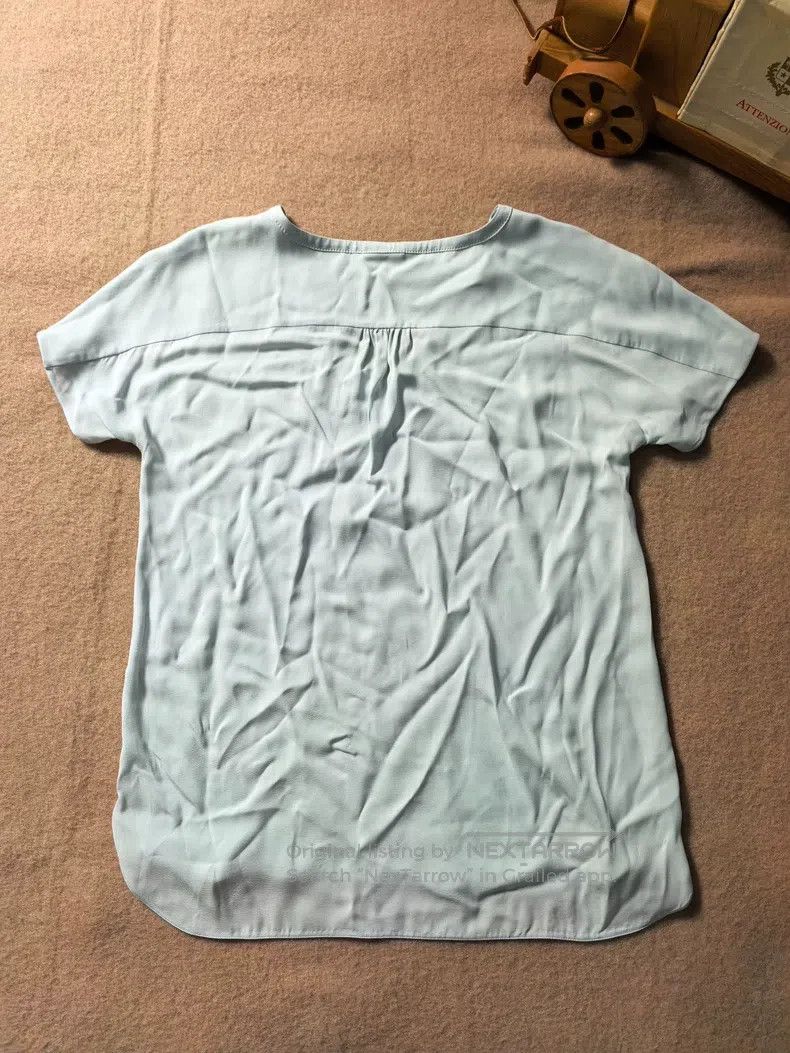 Loro Piana LORO PIANA Silk Short Sleeve Size S / US 4 / IT 40 - 2 Thumbnail