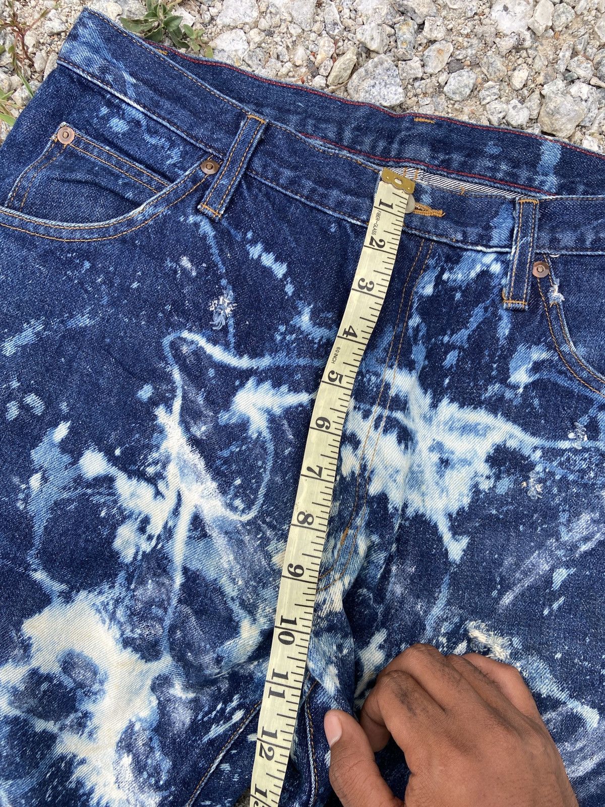 If Six Was Nine × Japanese Brand × Vintage Baggy Painted Design Crazy Denim Size US 32 / EU 48 - 7 Thumbnail