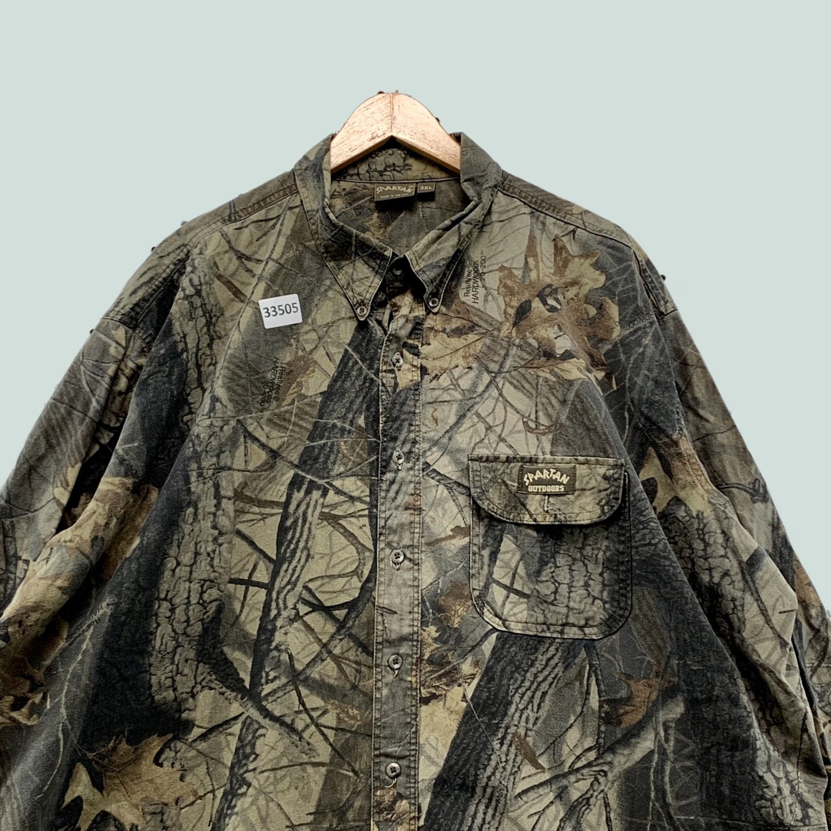 Vintage VINTAGE Spartan Camouflage Button-Down Shirt Mens 3XL Camouflage USA 30.5x32.5 Size US XXL / EU 58 / 5 - 1 Thumbnail