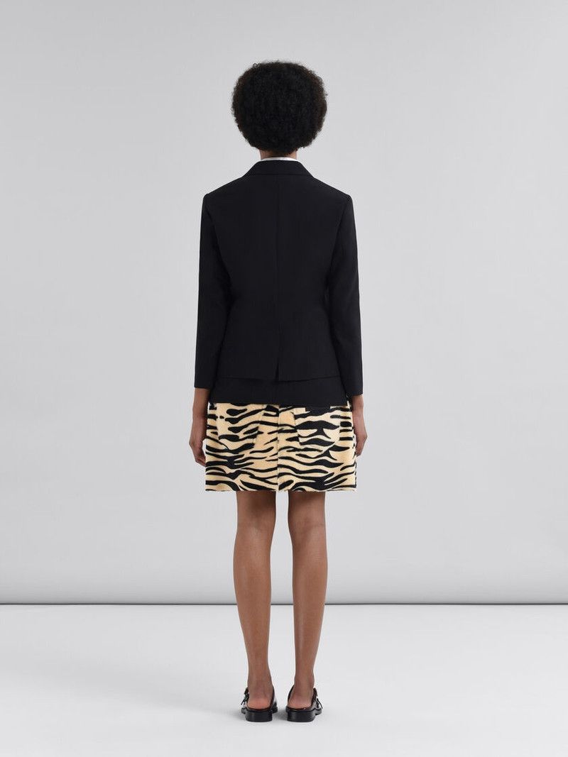 Marni o1f1d3z0326 Wool Blend Jacket in Black Size S / US 4 / IT 40 - 3 Thumbnail
