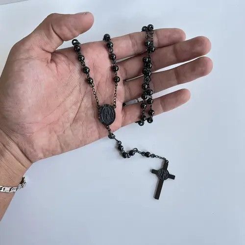 Jewelry Kitamura x Akai y2k 2000s black rosary bead necklace Size ONE SIZE - 7 Thumbnail