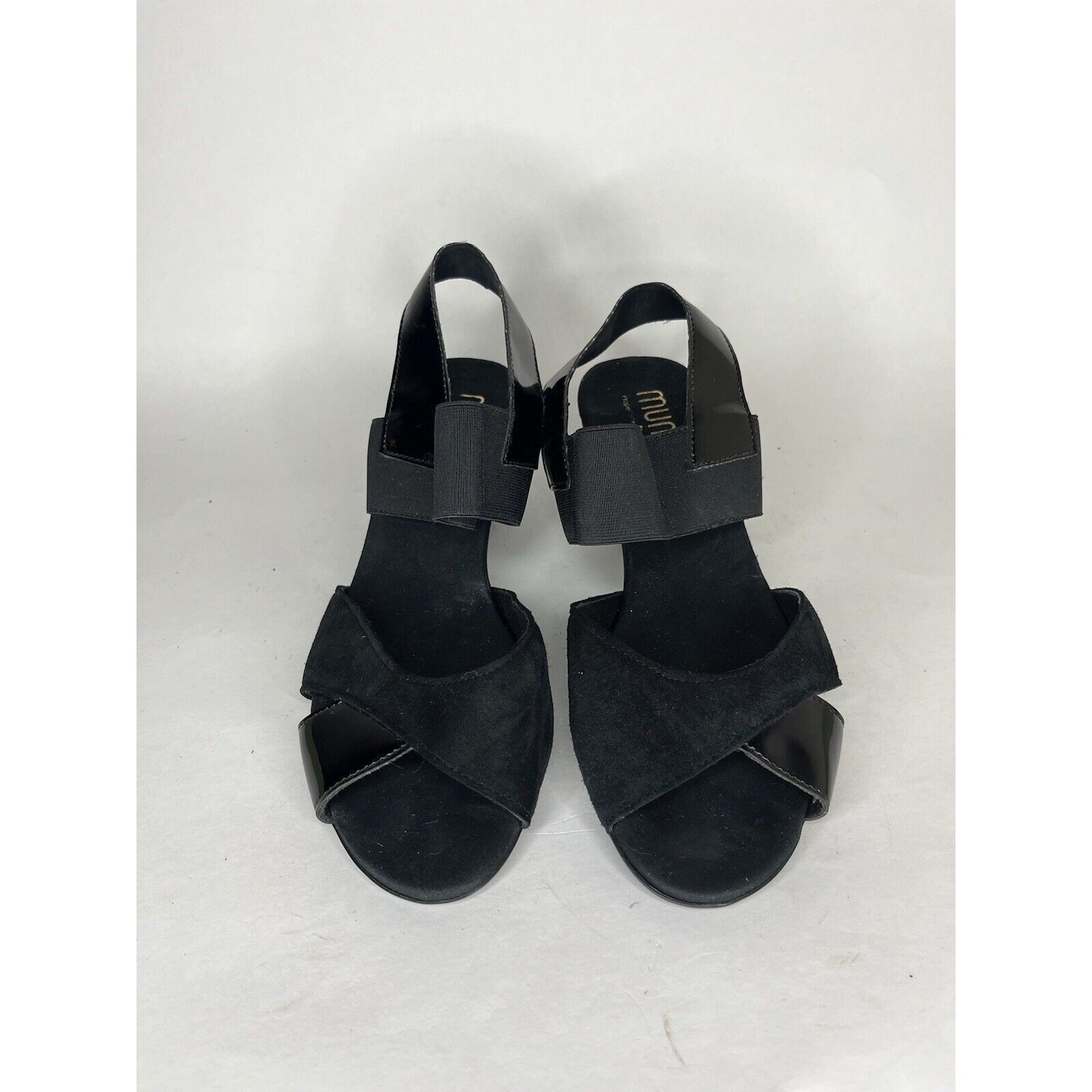 Other Munro Black Suede Patent Leather Slingback Heel Sandals Wome Size US 6.5 / IT 36.5 - 11 Thumbnail