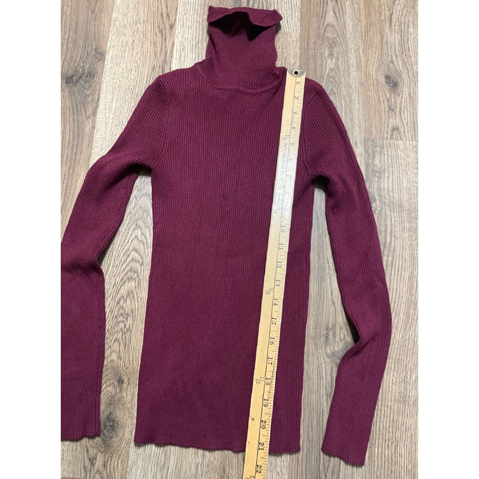 Vintage Ambiance Apparel Shirt Women's Size Small Maroon Long Sleeve Turtleneck Shirt Casual Modern Womens Size S / US 4 / IT 40 - 4 Thumbnail