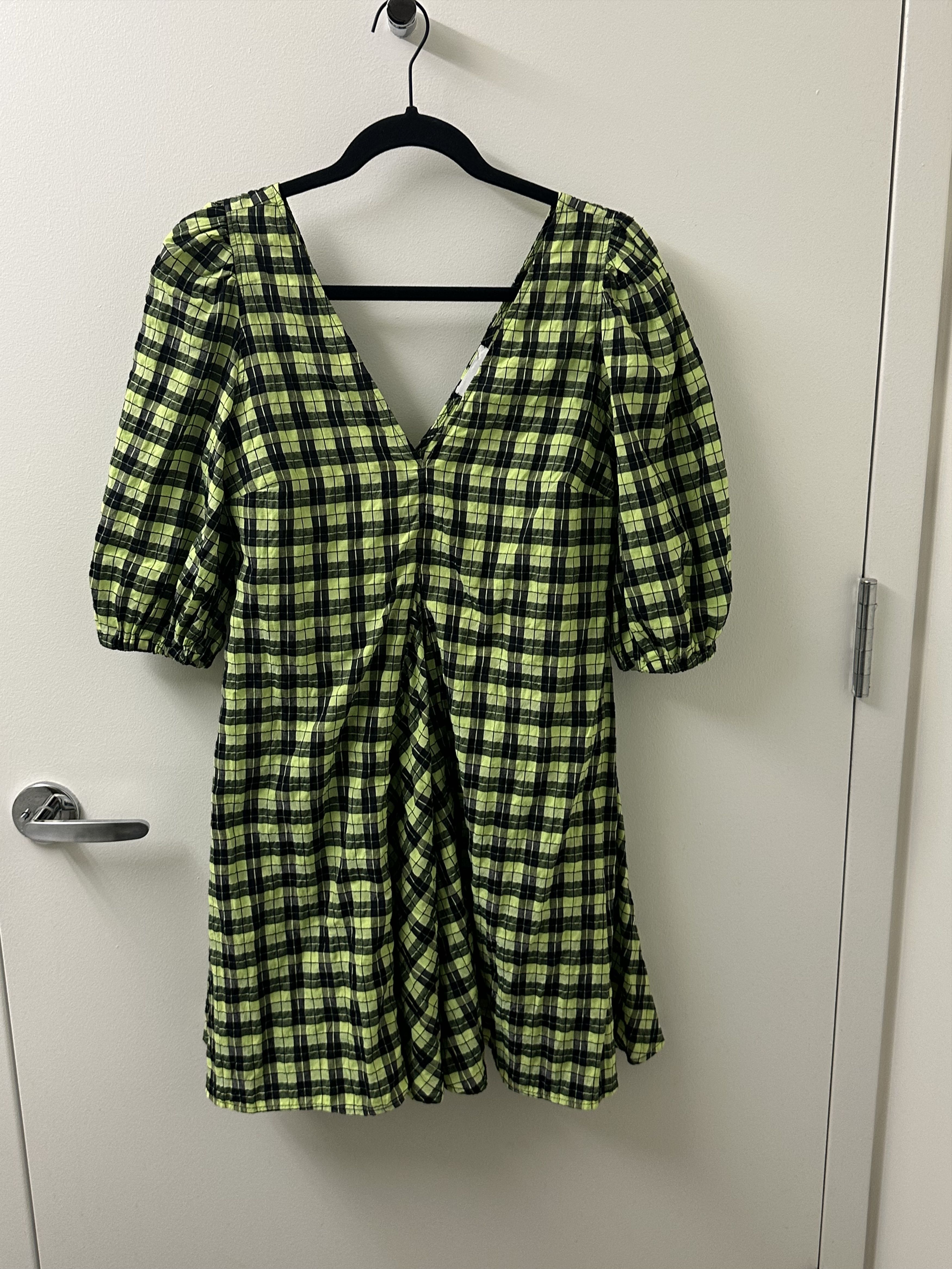 Ganni Ganni Plaid Print Cute Mini Dress Size XXS / US 00 / IT 34 - 2 Thumbnail