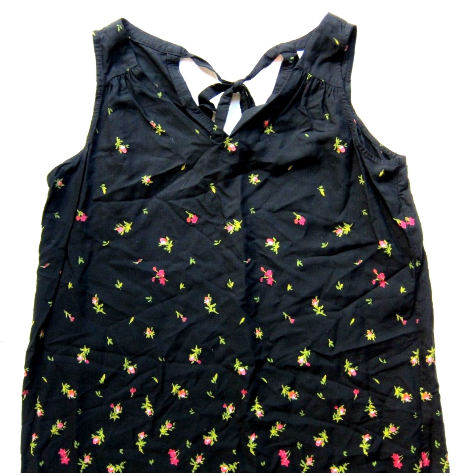 Old Navy Old Navy Tunic Tank Sun Dress 100% Rayon Black Pink Green Rose Floral Medium Womens Size M / US 6-8 / IT 42-44 - 4 Thumbnail