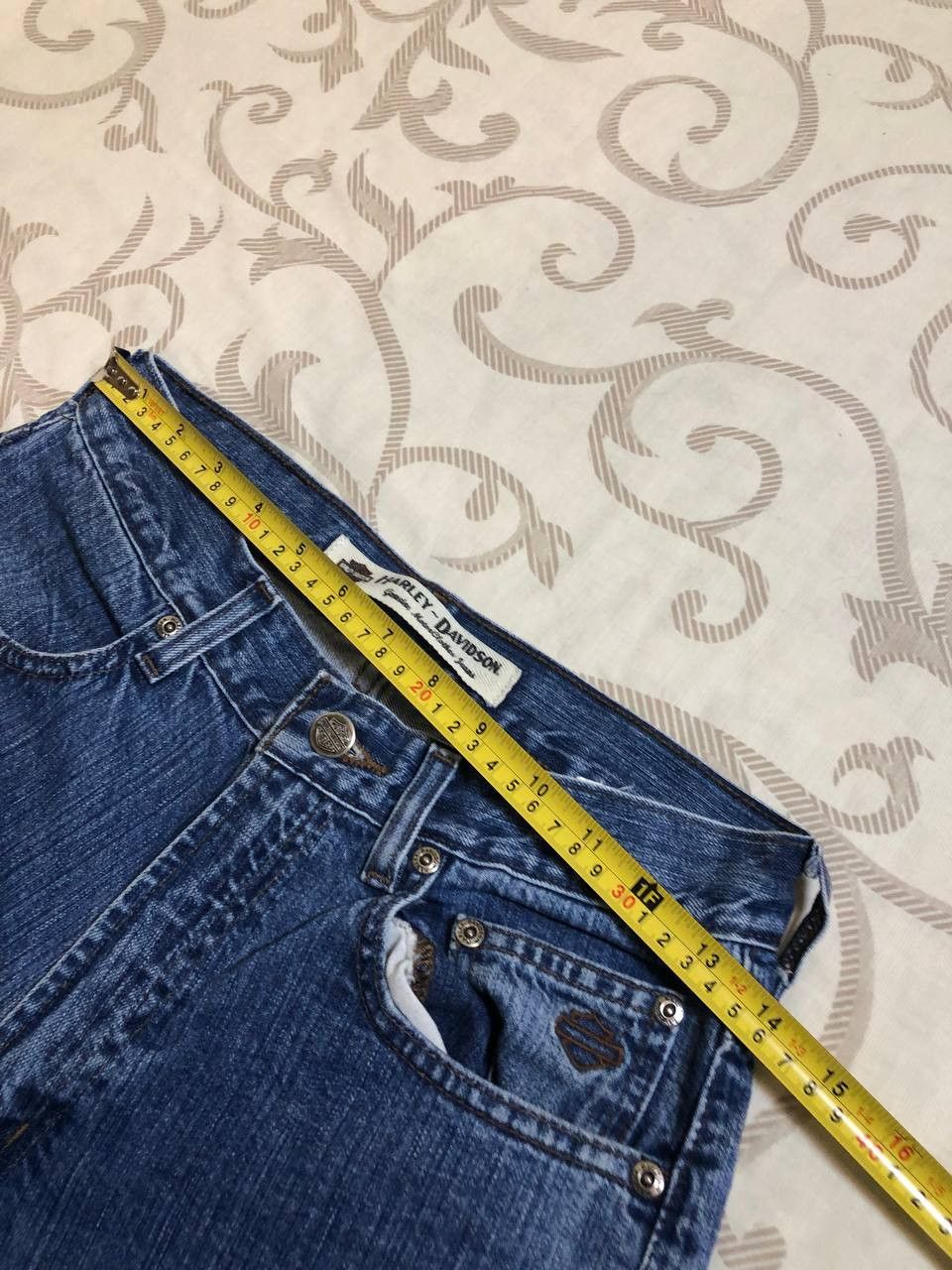 Harley Davidson Vintage Y2K Harley Davidson Distressed Straight Leg Jeans Size 28" / US 6 / IT 42 - 15 Thumbnail