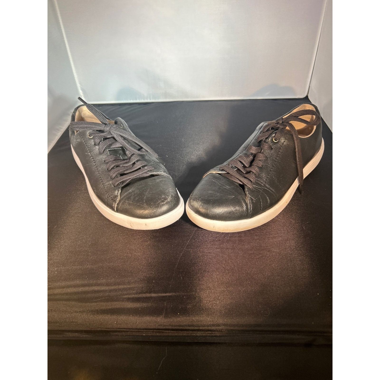 Cole Haan Cole Haan Black Leather Lace Up Sneakers Comfortable Size US 7 / IT 37 - 1 Thumbnail