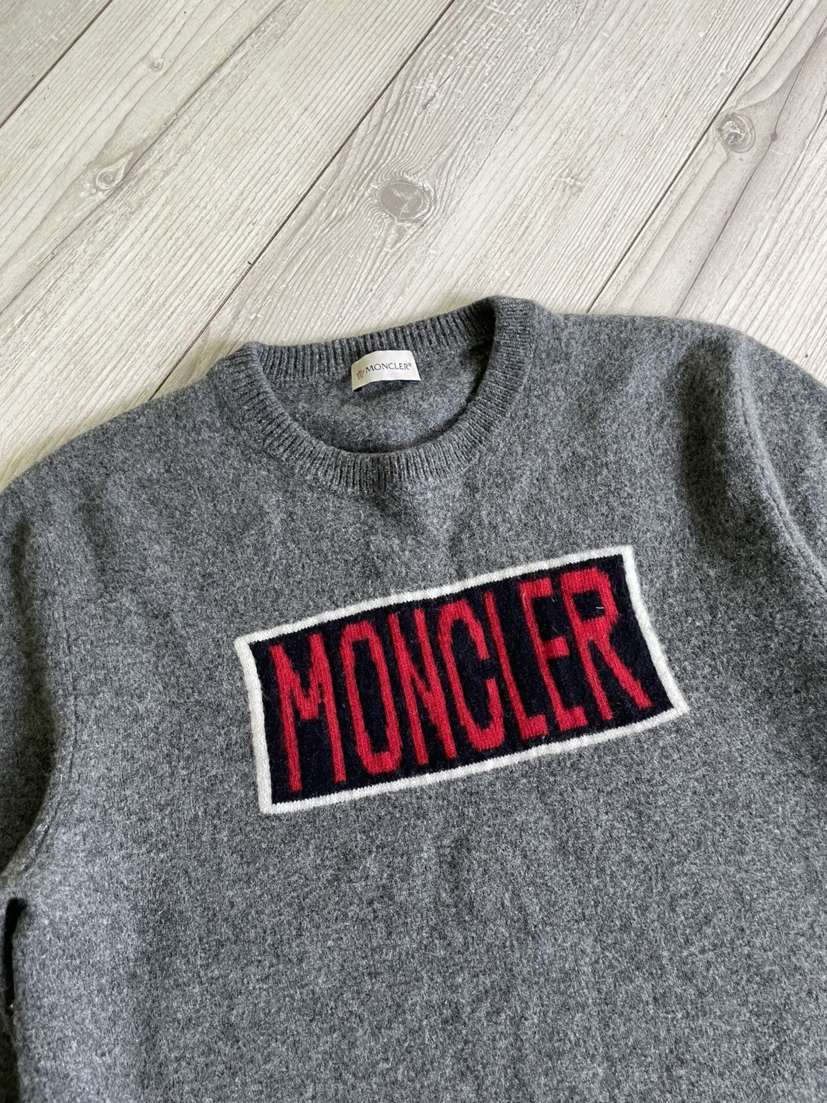 Moncler Moncler Big Logo Wool sweatshirt Size US M / EU 48-50 / 2 - 6 Thumbnail