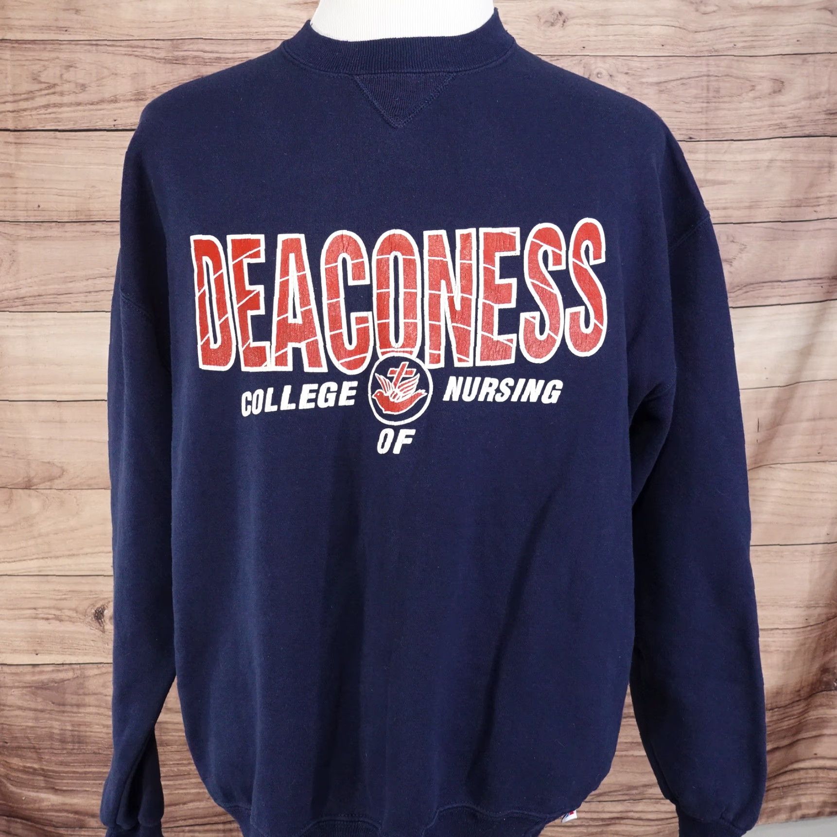 Russell Athletic VINTAGE RUSSELL ATHLETIC DEACONESS COLLEGE OF NURSING SWEATSHIRT XL Blue Unisex Adult 90s Size US XL / EU 56 / 4 - 2 Thumbnail