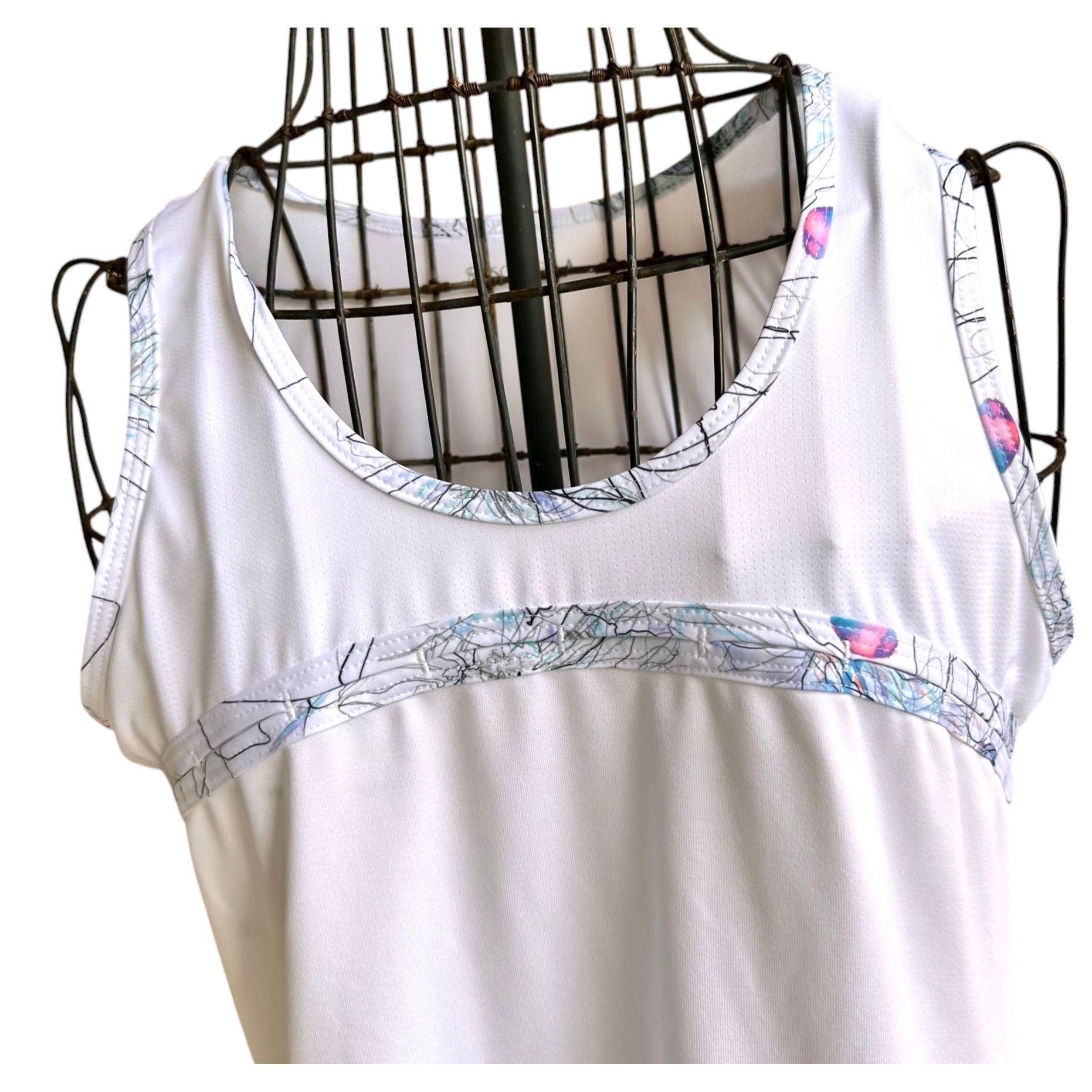 Other Bosofibella Tennis Top Large White Sleeveless Pickleball Size L / US 10 / IT 46 - 2 Thumbnail