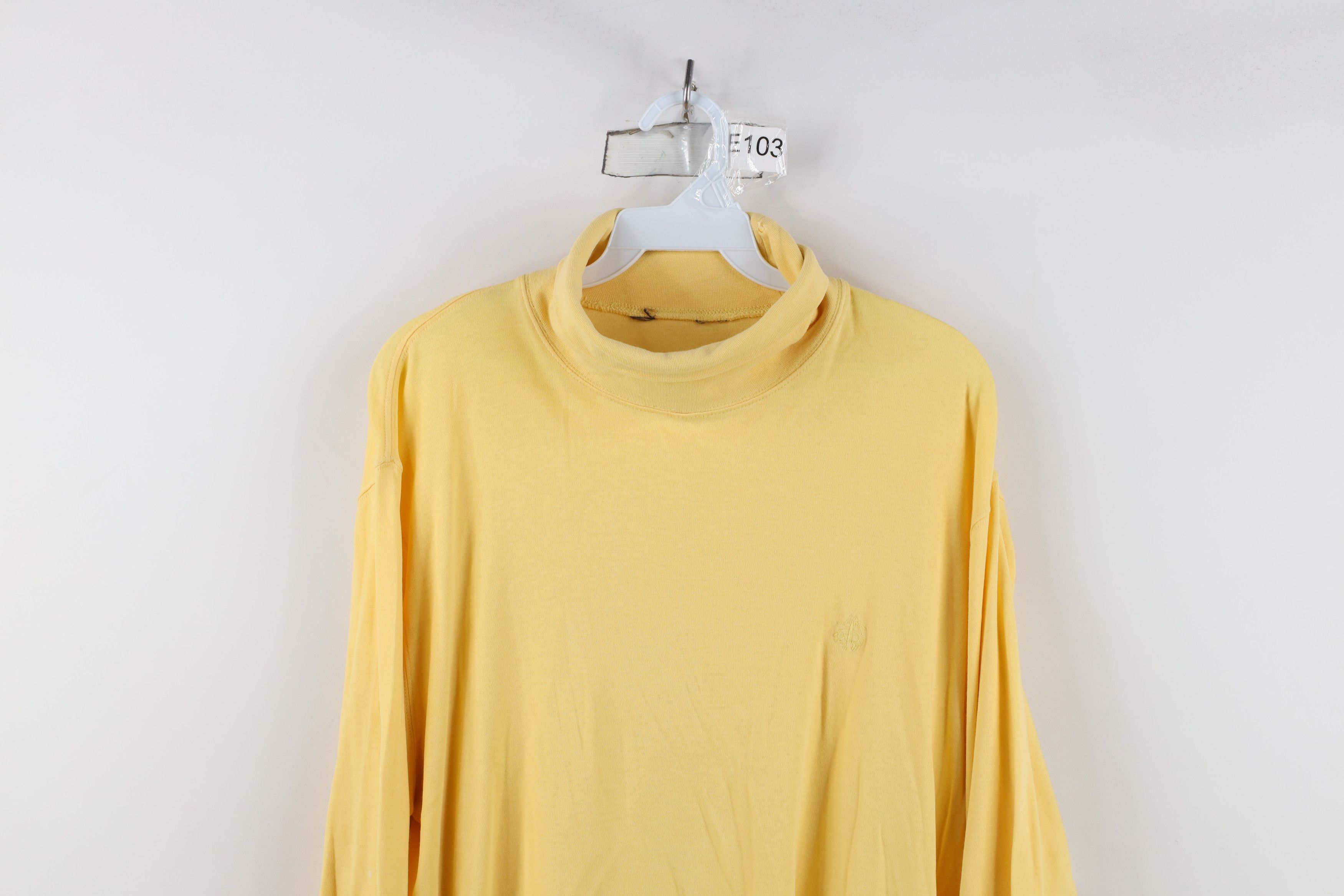 Brooks Brothers Vintage 90s Brook Brothers Turtleneck T-Shirt Yellow Cotton Size US L / EU 52-54 / 3 - 2 Thumbnail