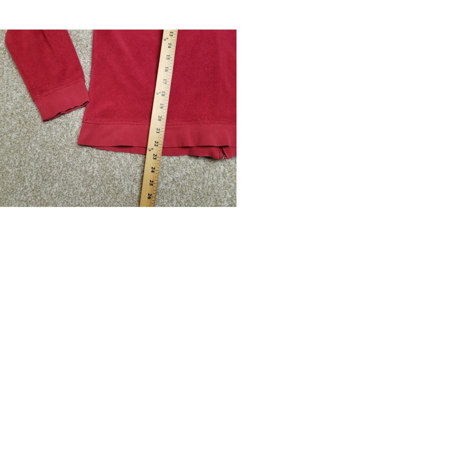 Denim & Co. VINTAGE Denim & Co Jacket Womens M Red Cotton Blend Fleece Zip Casual Long Sleeve Size M / US 6-8 / IT 42-44 - 9 Thumbnail