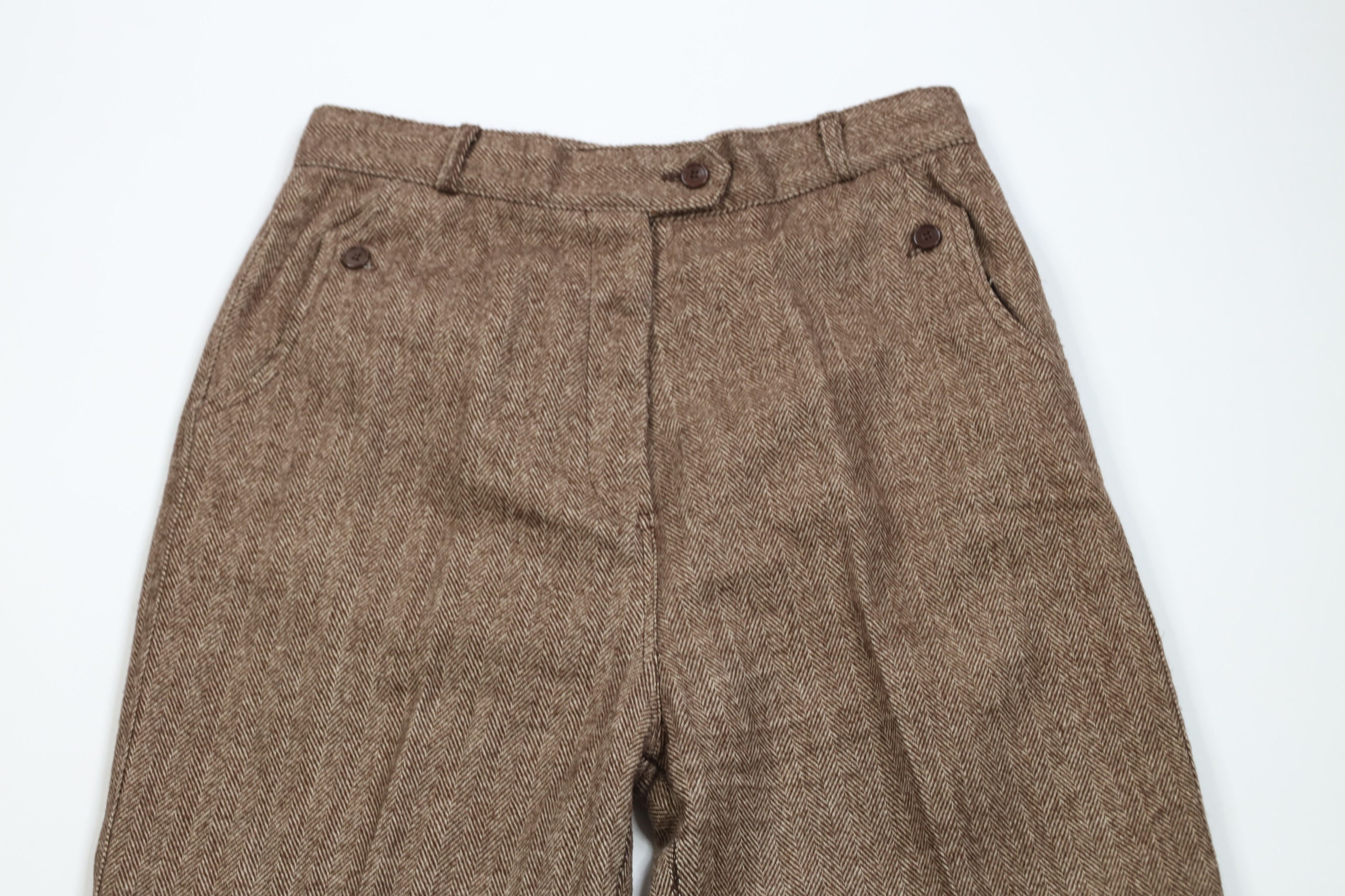 Vintage Vintage 90s Streetwear Herringbone Flared Wide Leg Pants Size 34" / US 12 / IT 48 - 2 Thumbnail